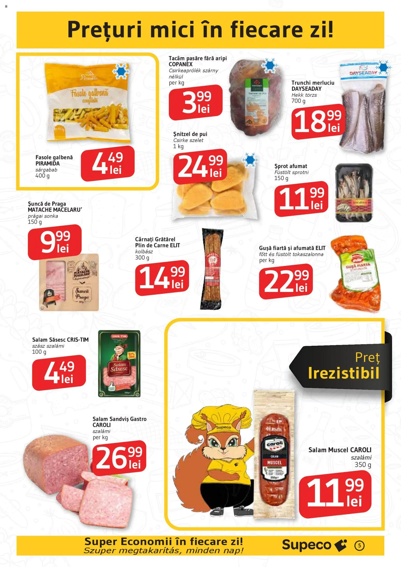 Noul catalog Supeco – valabil de la 22.01.2026 | Pagină: 5 | Produse: Mici, Salam, Șuncă, Cârnați