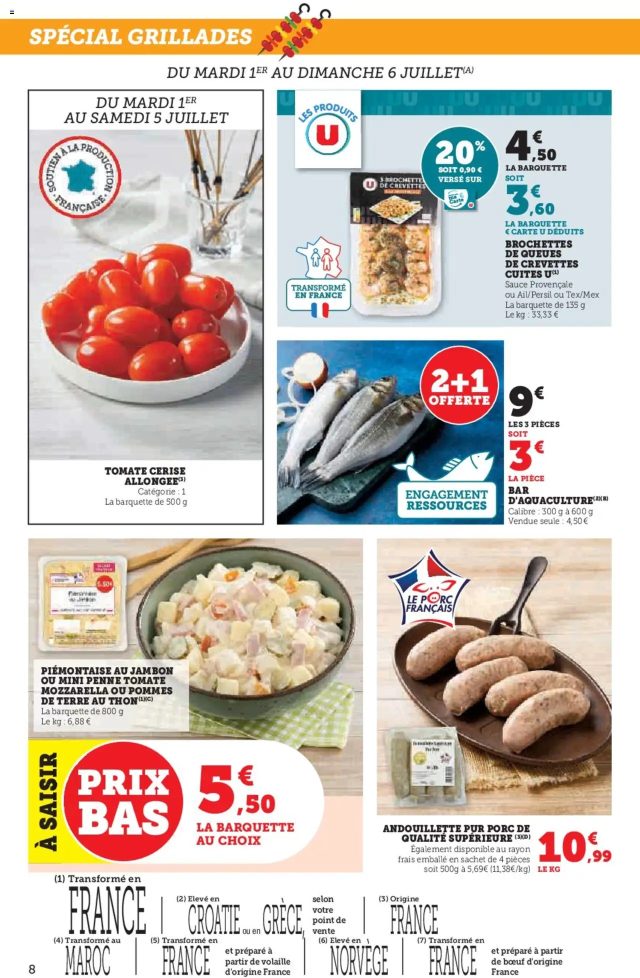  | Page: 8 | Produits: Mozzarella, Thon, Jambon, Porc