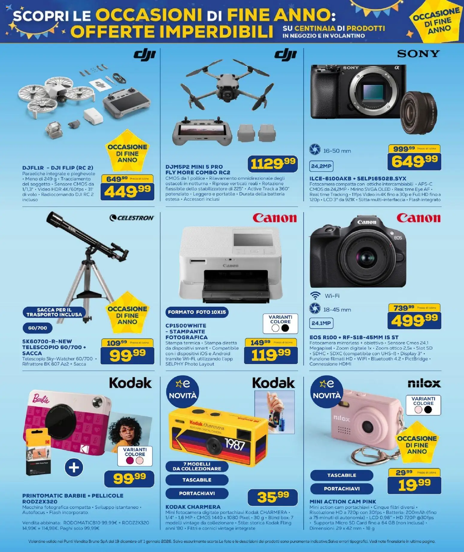 Volantino BRUNO del 19.12.2025 | Pagina: 22 | Prodotti: Action cam, Video, Fotocamera, Batteria