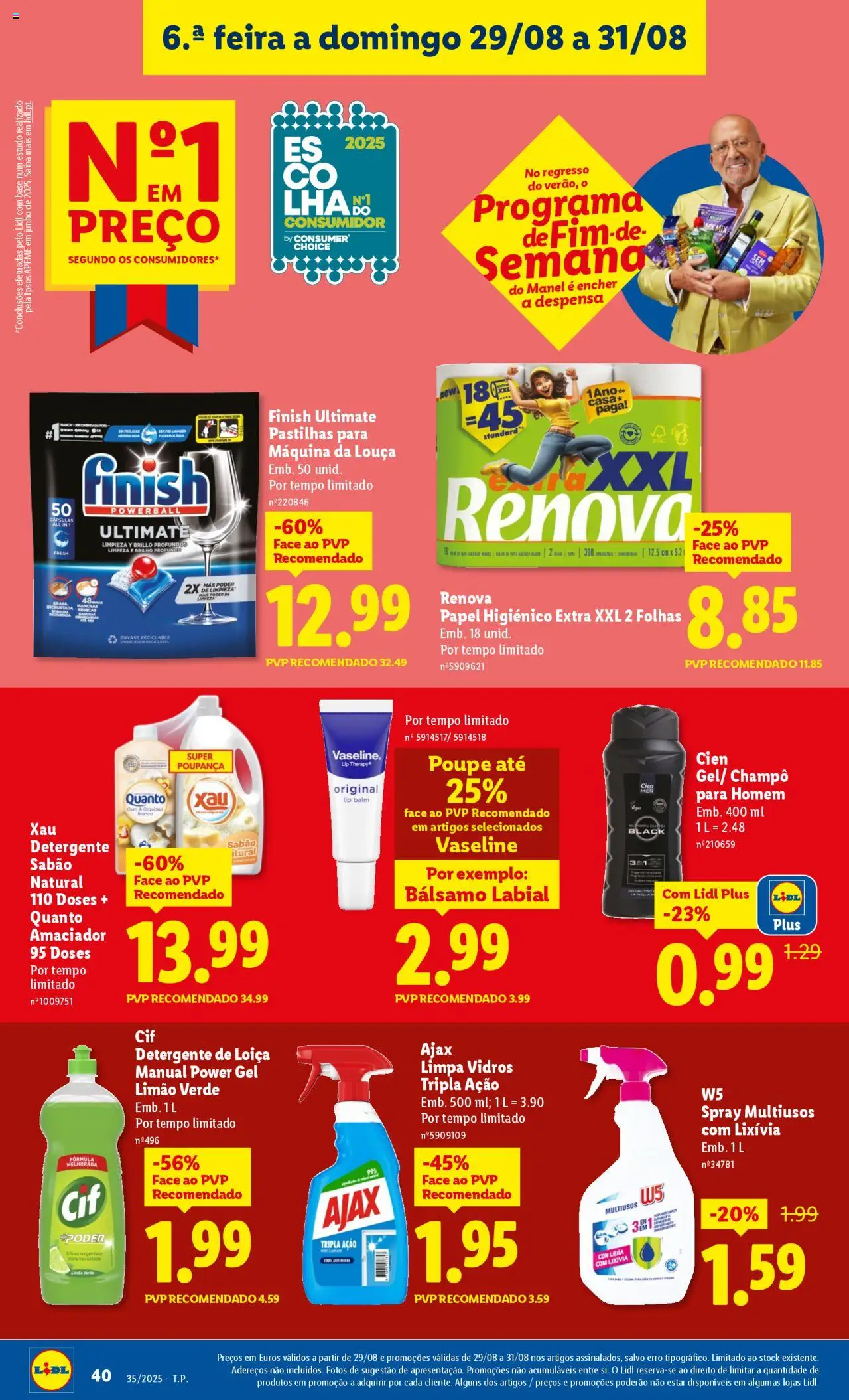Lidl folheto │ válido de 25.08.2025 | Página: 40 | Produtos: Agua, Shampoo, Sabão, Detergente