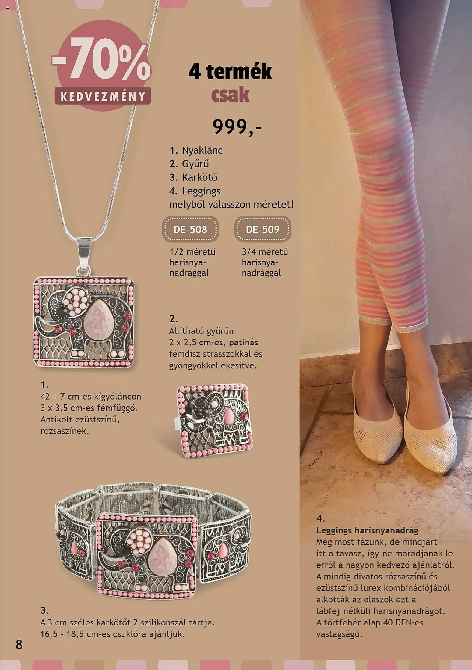 Betly akciós ujság - amely érvényes a következő dátumtól: 01.12.2025 | Oldal: 8 | Termékek: Harisnyanadrág, Harisnya, Karkötő, Leggings