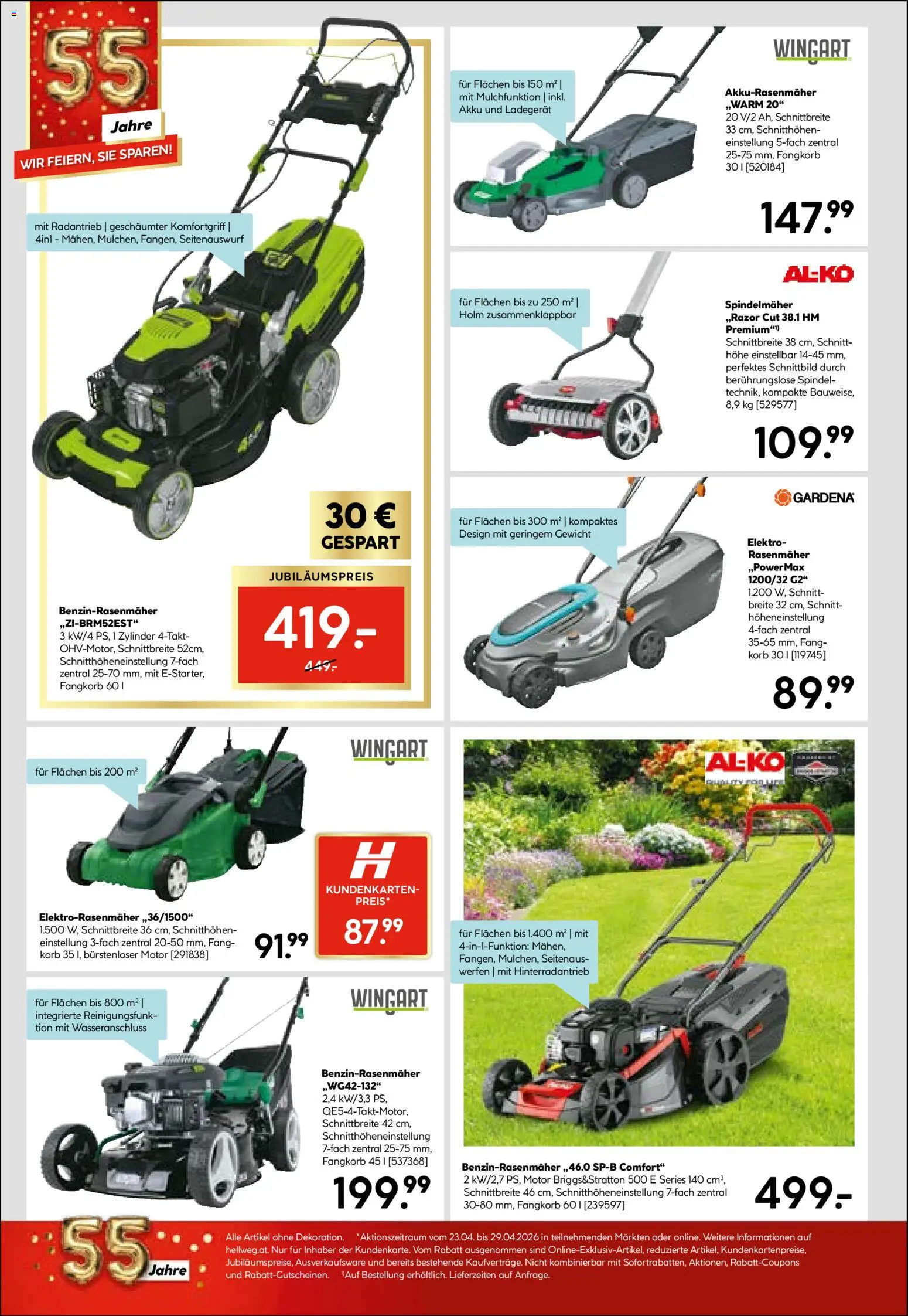 HELLWEG Flugblatt gültig ab 23.04.2026 | Seite: 10 | Produkte: Gewicht, Rasenmäher, Korb