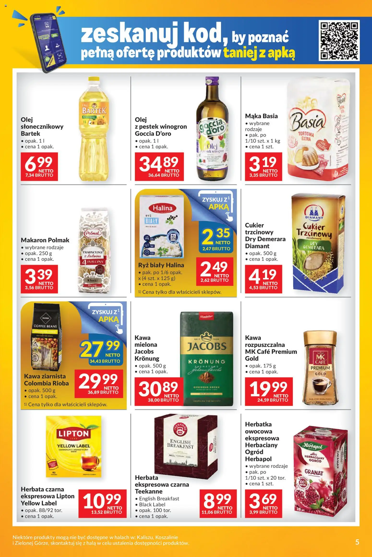 Makro Gazetka - Mega oferty dla Twojego Sklepu od 28.10.2025 | Strona: 5 | Produkty: Kawa, Ryż, Herbata, Cukier