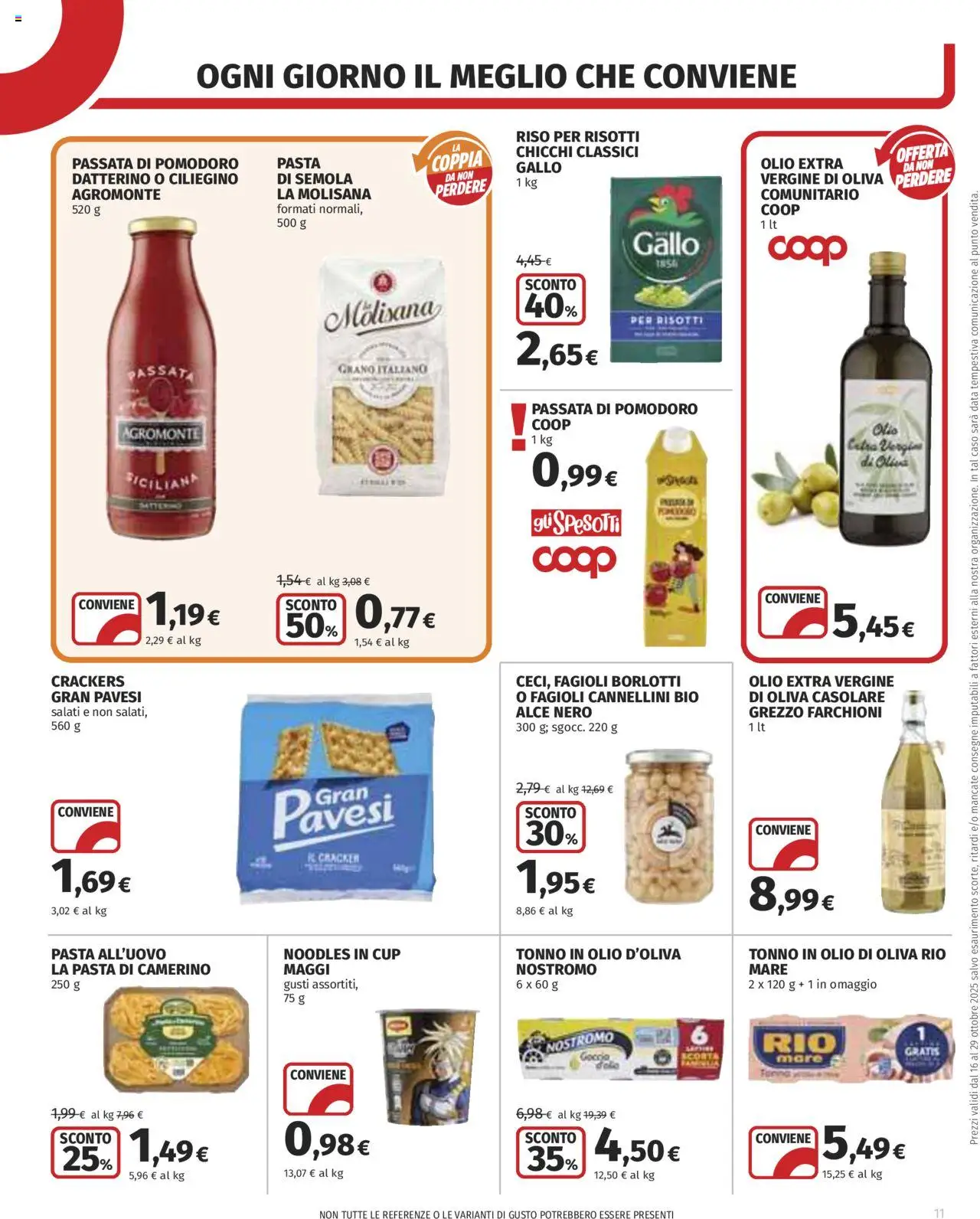 Volantino COOP del 16.10.2025 | Pagina: 11 | Prodotti: Riso, Fagioli, Data, Tonno