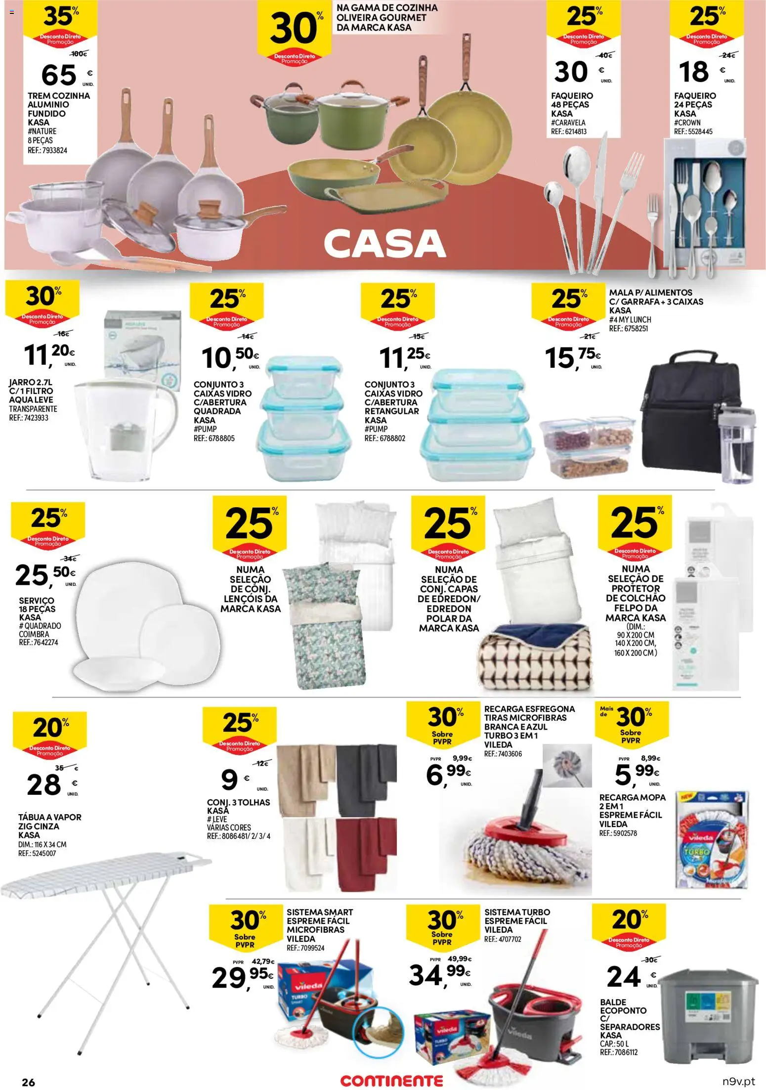 Continente Açores  │ válido de 16.04.2026 | Página: 26 | Produtos: Protetor de colchão, Lençóis, Balde, Colchão