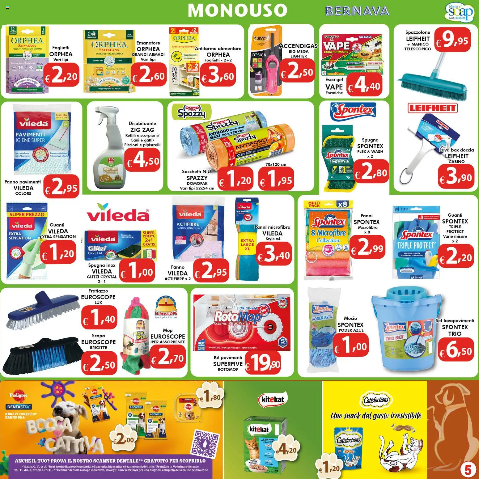 Volantino Bernava del 20.03.2026 | Pagina: 5 | Prodotti: Spugna, Mocio, Box doccia, Doccia