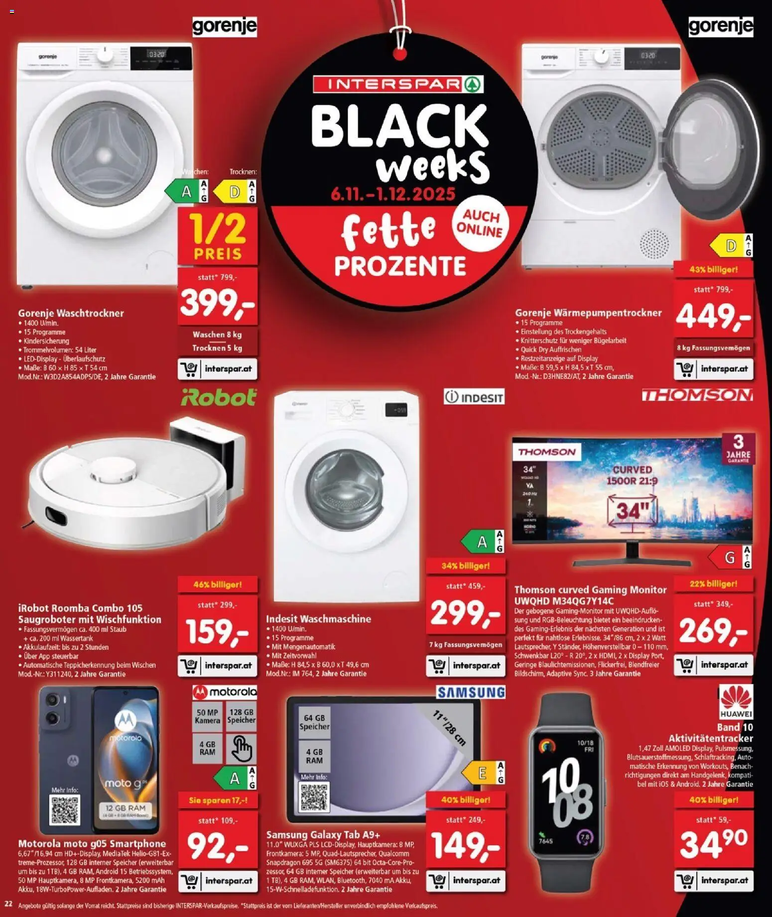 Interspar Flugblatt - Burgenland gültig ab 20.11.2025 | Seite: 22 | Produkte: Smartphone, Kamera, Waschmaschine, Samsung