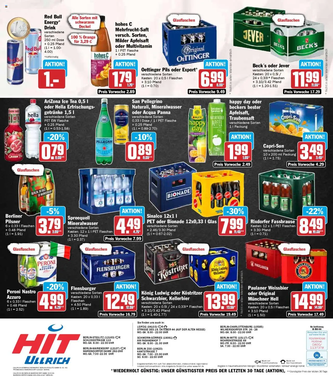 HIT - Berlin - gültig ab dem 18.08.2025 | Seite: 19 | Produkte: Berliner, Apfelsaft, Uhr, Berliner pilsner
