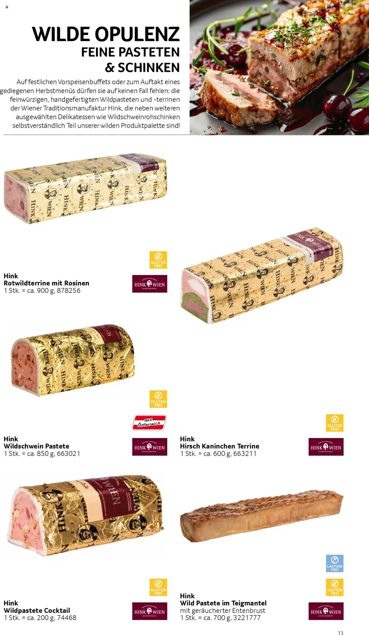 Transgourmet Zeit für wilde Gennusmomente gültig ab 01.09.2025 | Seite: 13 | Produkte: Rosinen, Schinken