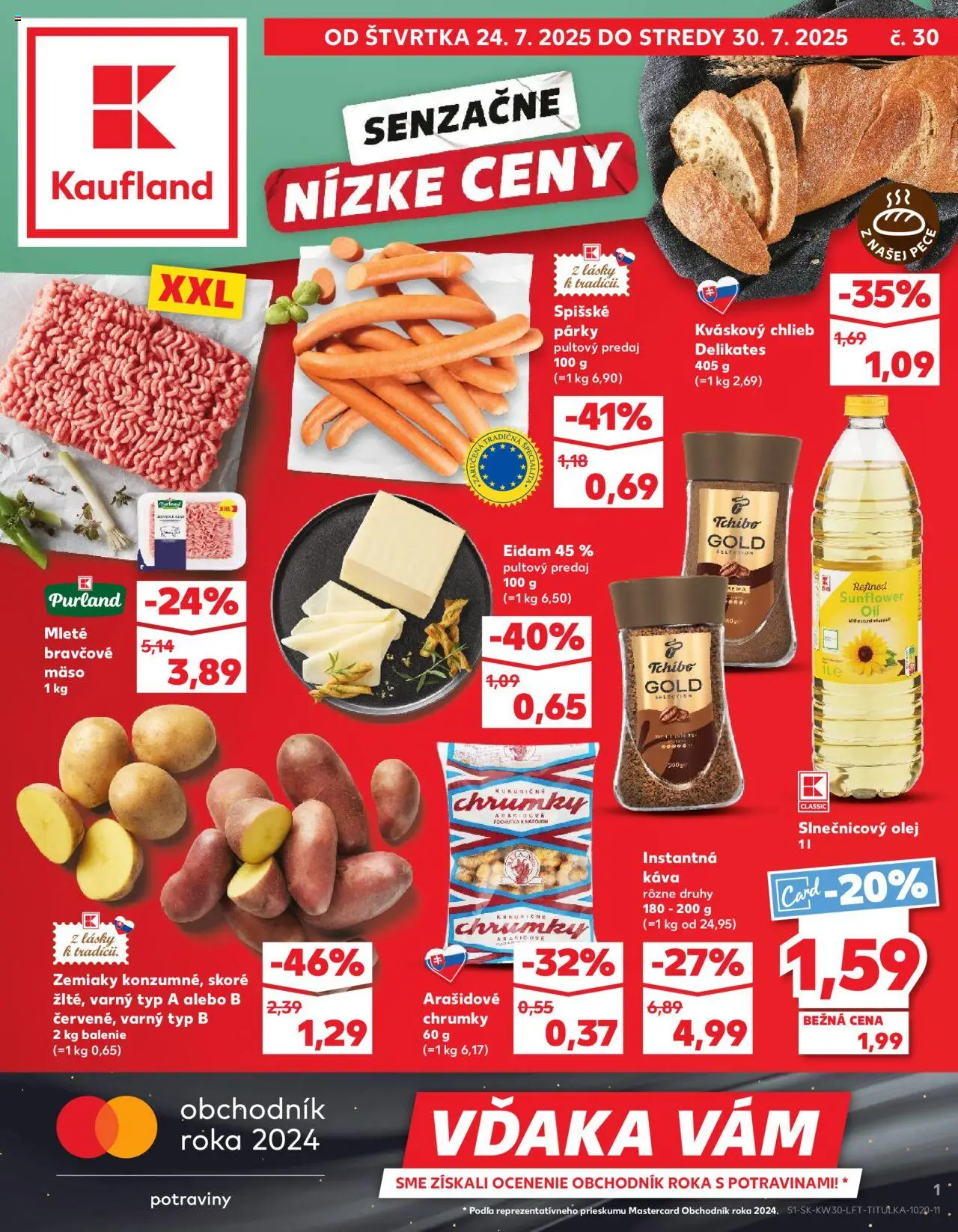 Kaufland SK akciós ujság - amely érvényes a következő dátumtól: 24.07.2025 | Oldal: 1