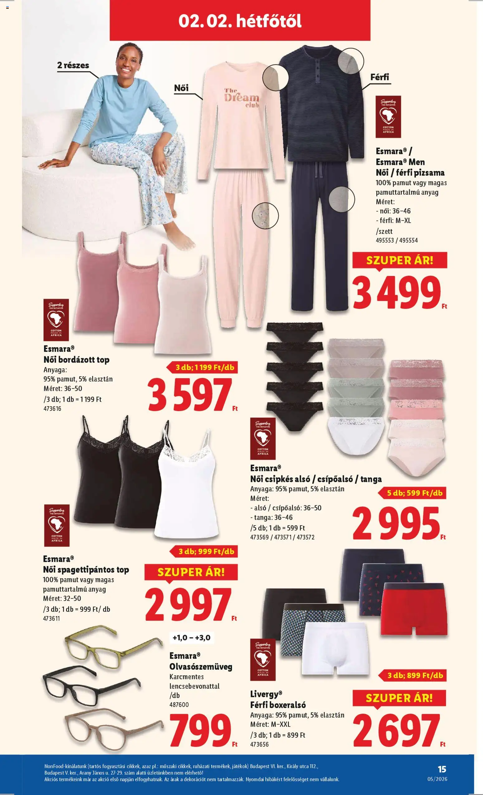 Lidl akciós ujság - amely érvényes a következő dátumtól: 29.01.2026 | Oldal: 15 | Termékek: Boxeralsó, Játékok, Pizsama