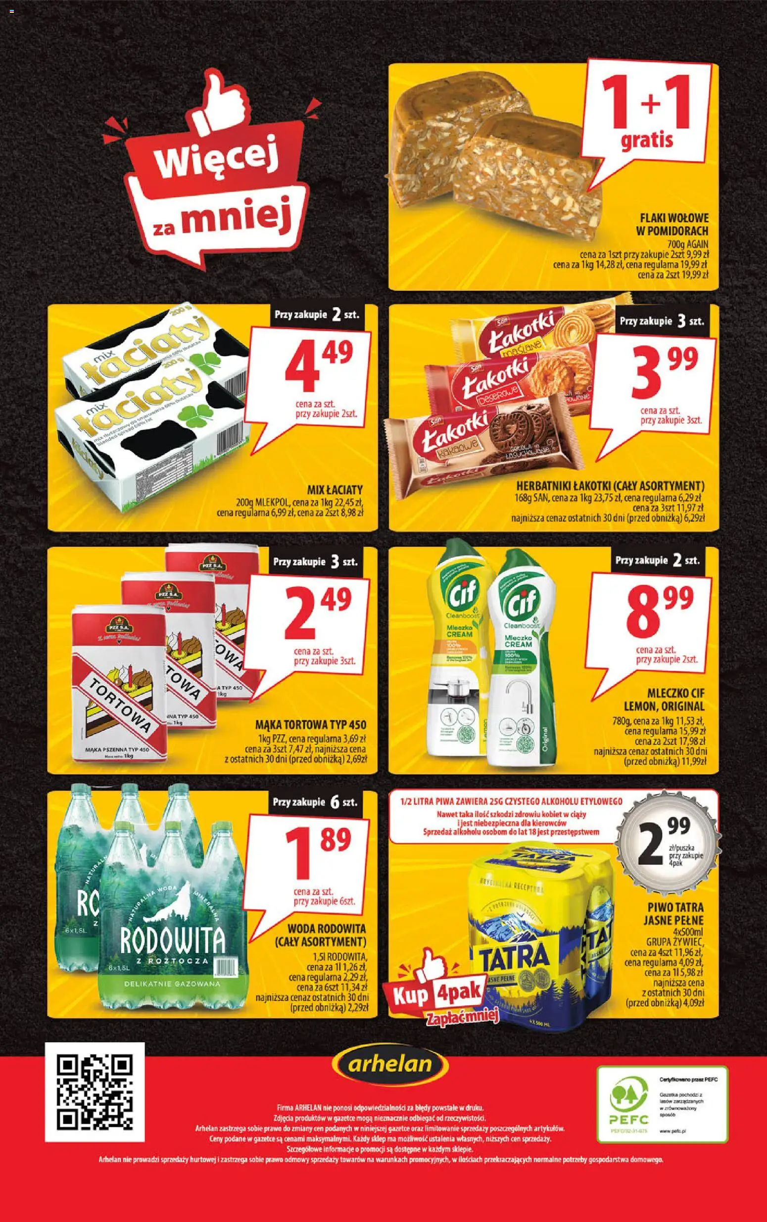 Arhelan Gazetka od 29.12.2025 | Strona: 20 | Produkty: Flaki, Piwo, Flaki wołowe, Woda