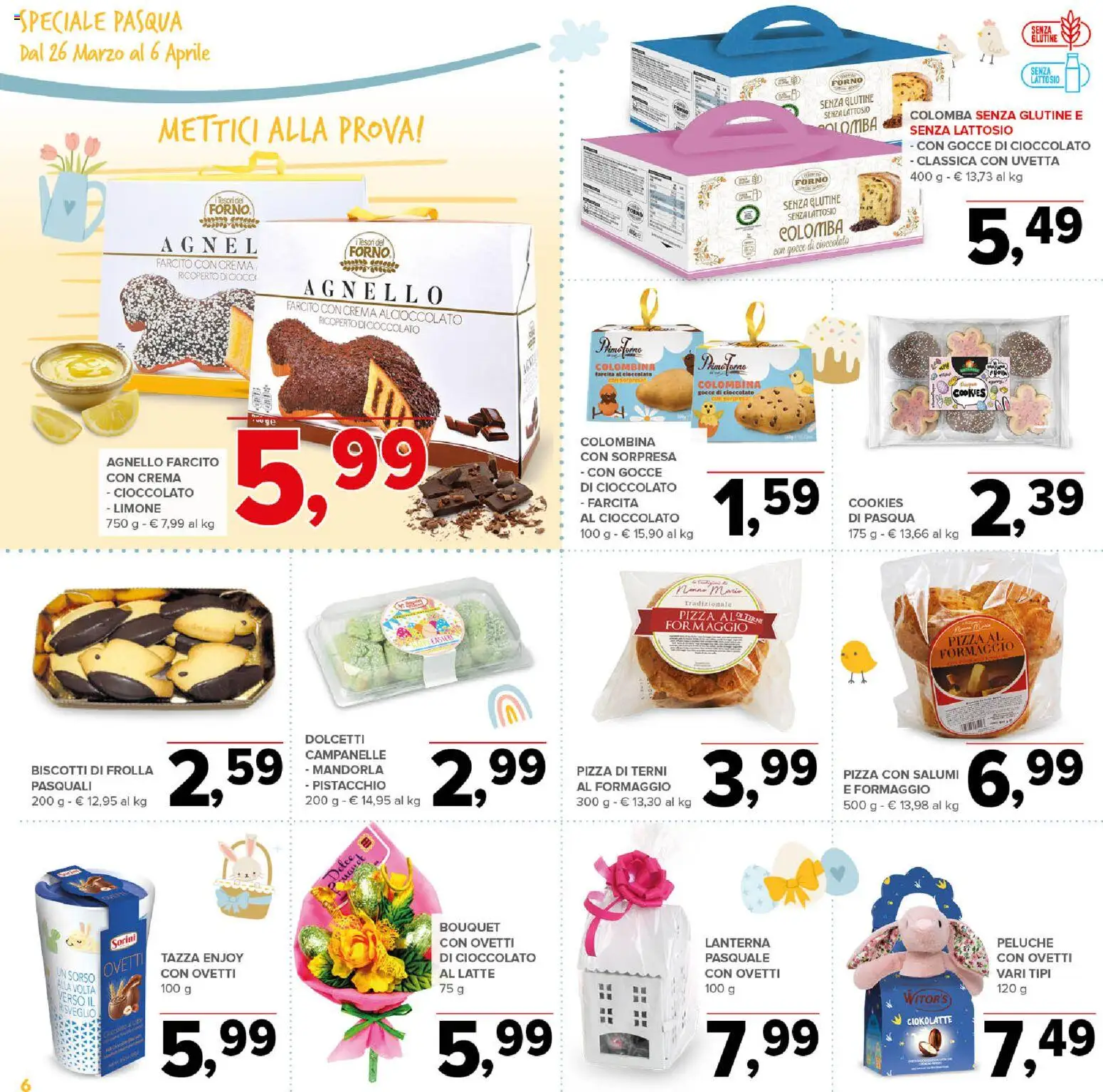 Volantino Todis del 26.03.2026 | Pagina: 6 | Prodotti: Crema, Peluche, Pizza, Latte