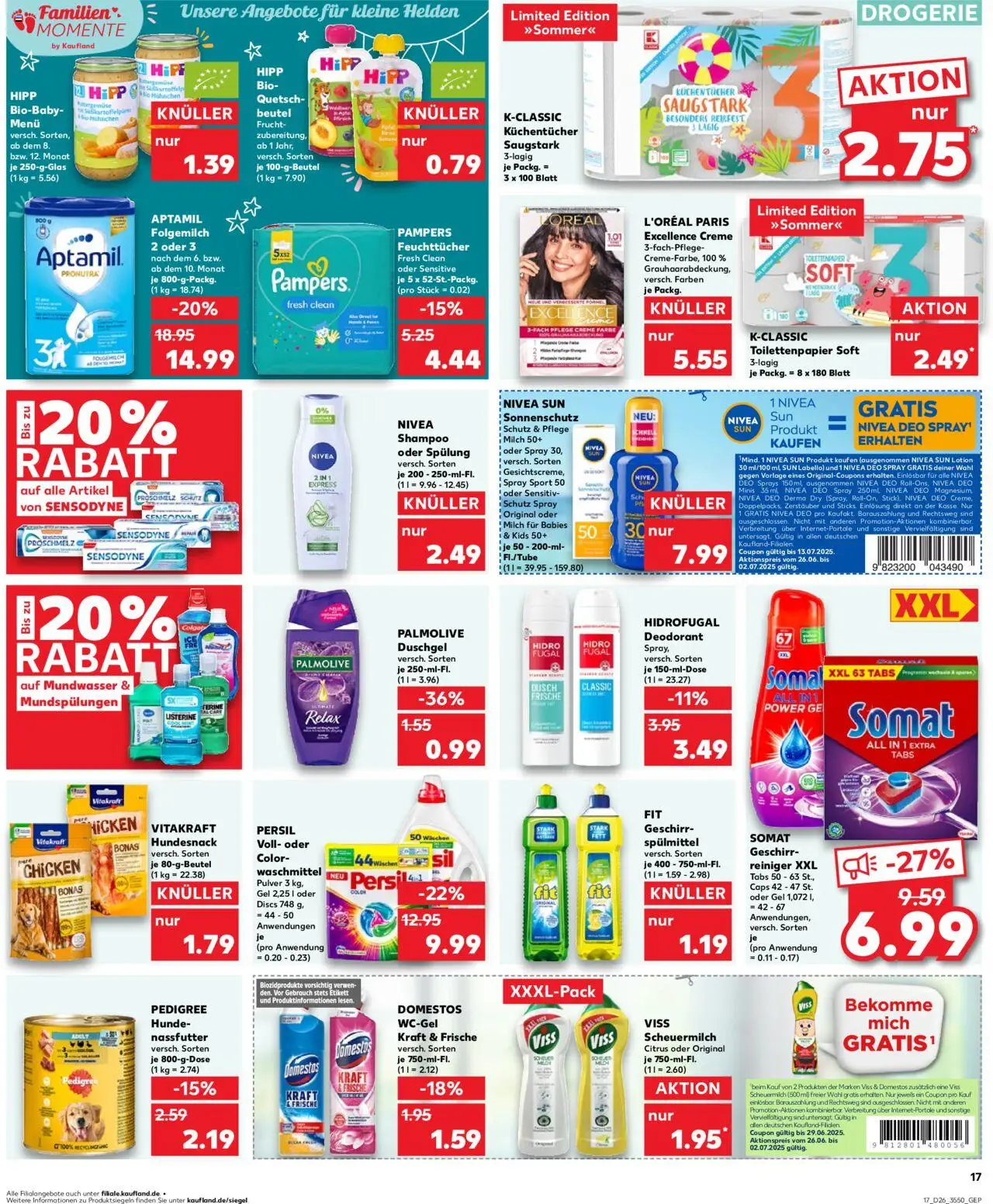 Kaufland Prospekt 	 - gültig ab dem 26.06.2025 | Seite: 17 | Produkte: Geschirrspülmittel, Shower Gel, Persil, Toilettenpapier