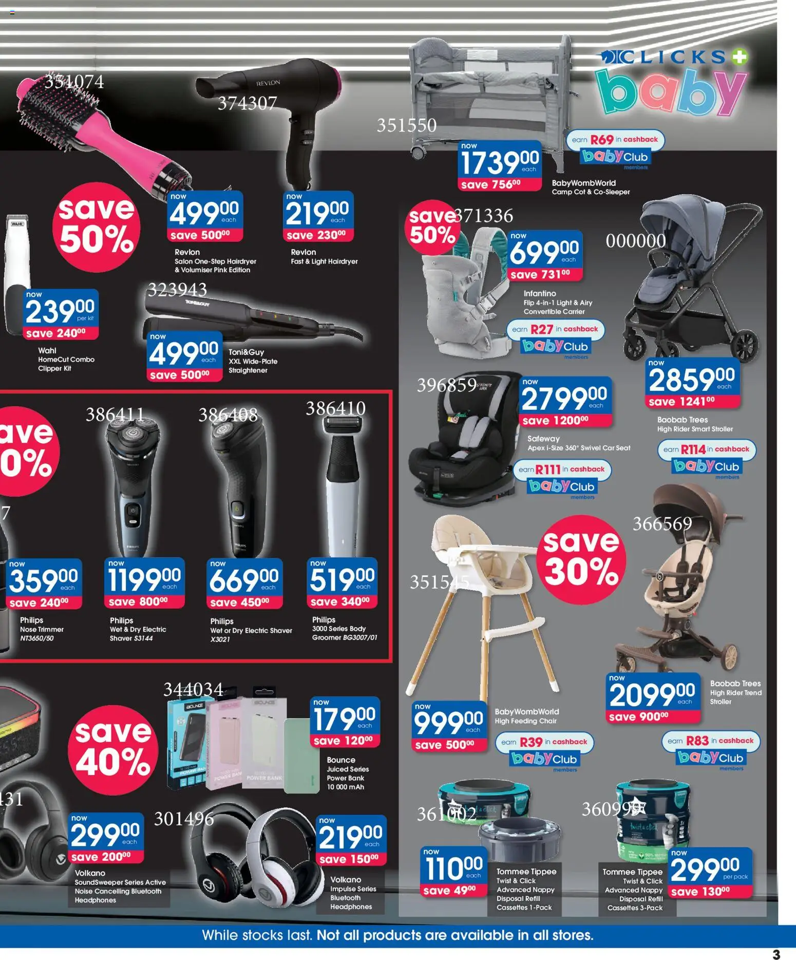 New Clicks catalogue – valid from 26.11.2025 | Page: 3 | Products: Headphones, Chair, Light