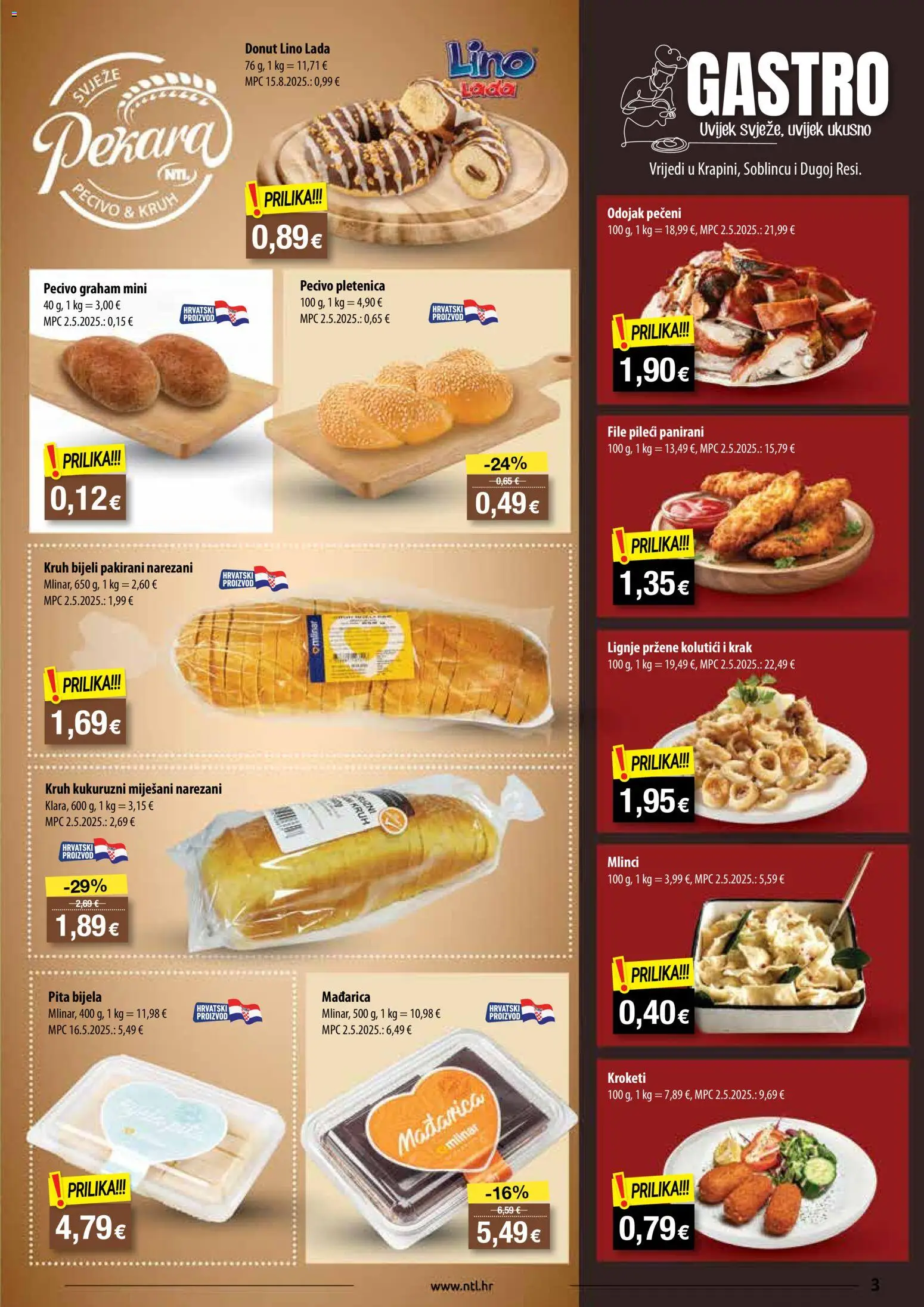 NTL katalog | vrijedi od 29.10.2025 | Stranica: 3 | Proizvodi: Odojak, Lino Lada, Mlinci, Lignje