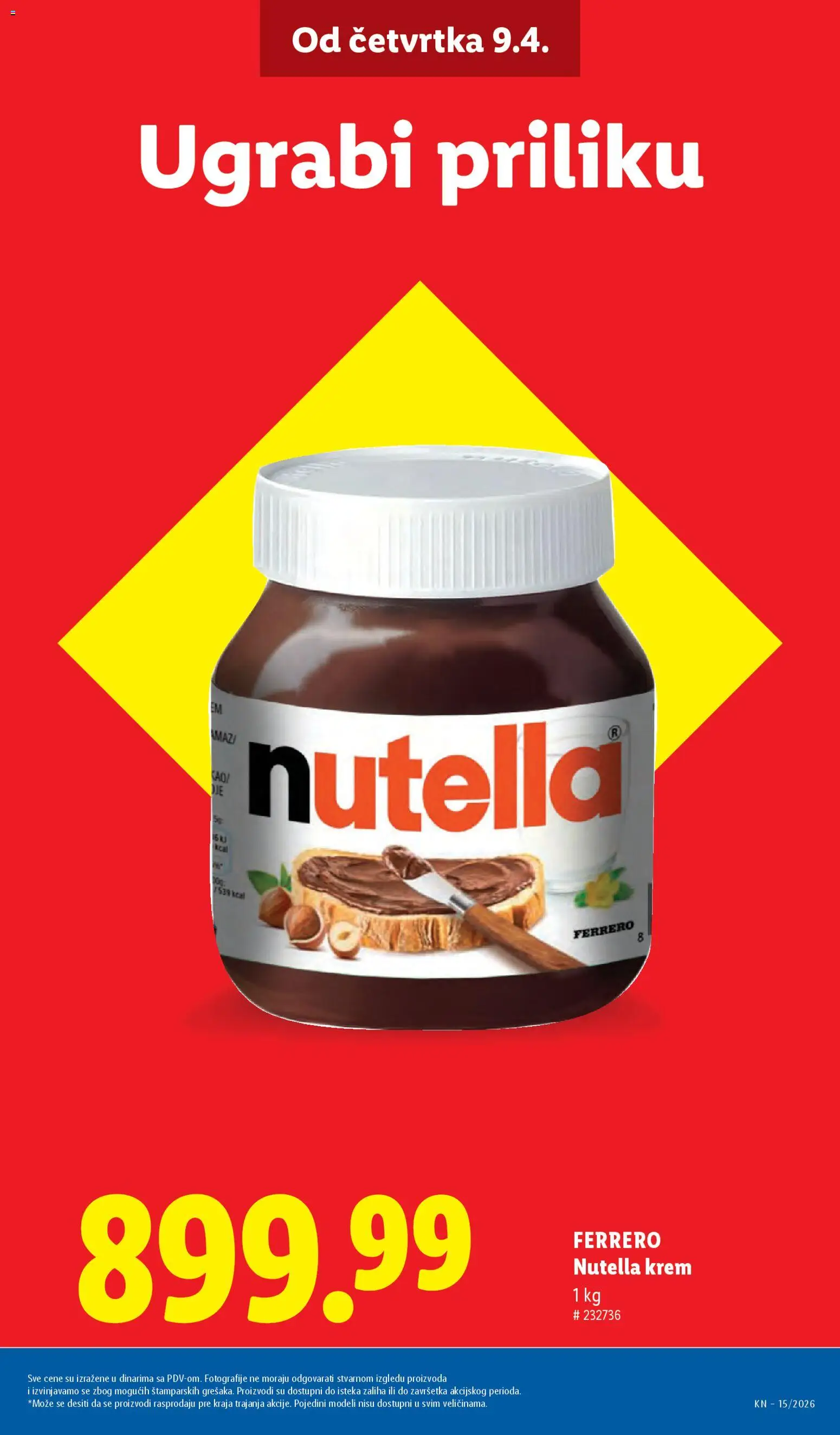 Lidl katalog - važi od 09.04.2026 | Strana: 9 | Proizvode: Ferrero, Nutella
