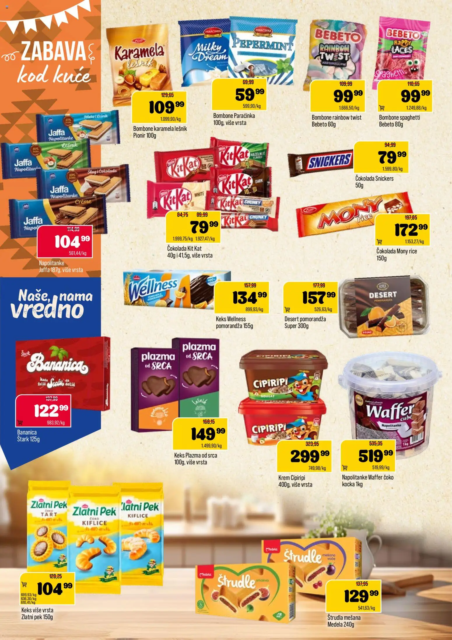 Podunavlje katalog - važi od 22.04.2026 | Strana: 8 | Proizvode: Bombone, Keks, Lešnik, Pomorandza