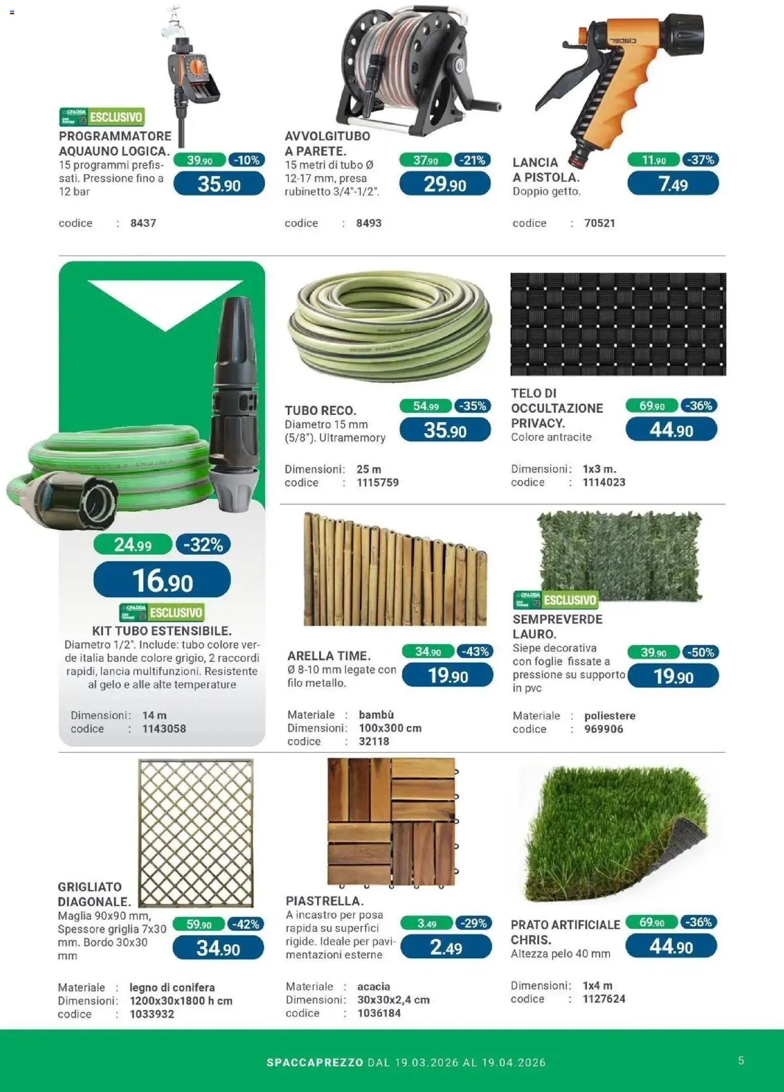 Volantino CFadda del 19.03.2026 | Pagina: 5 | Prodotti: Tubo, Griglia, Presa