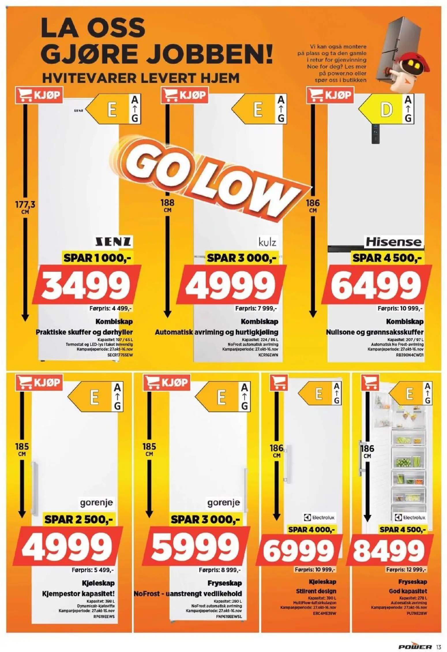 {H1} | Side: 13 | Produkter: Fryseskap, Kombiskap, Kjøleskap, Суміш дитяча