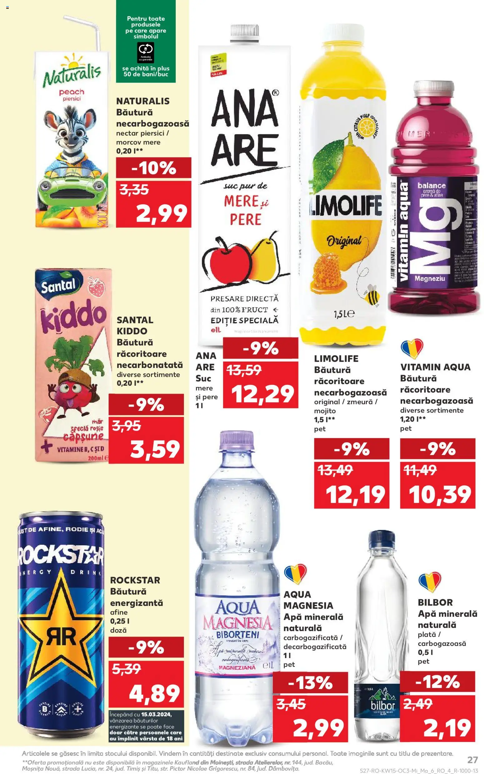 Noul catalog Kaufland – valabil de la 08.04.2026 | Pagină: 27 | Produse: Zmeură, Matériel de Street Workout, Băutură energizantă, Apă