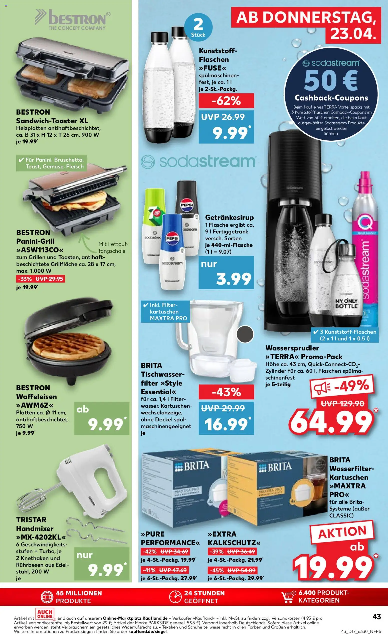 Kaufland Prospekt Hamburg	 – gültig ab 23.04.2026 | Seite: 43 | Produkte: Handmixer, Pepsi, Fleisch, Sodastream