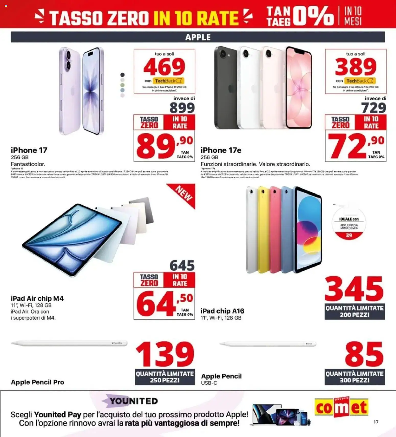 Volantino Comet del 09.04.2026 | Pagina: 17 | Prodotti: Iphone, The, Ipad, Presa