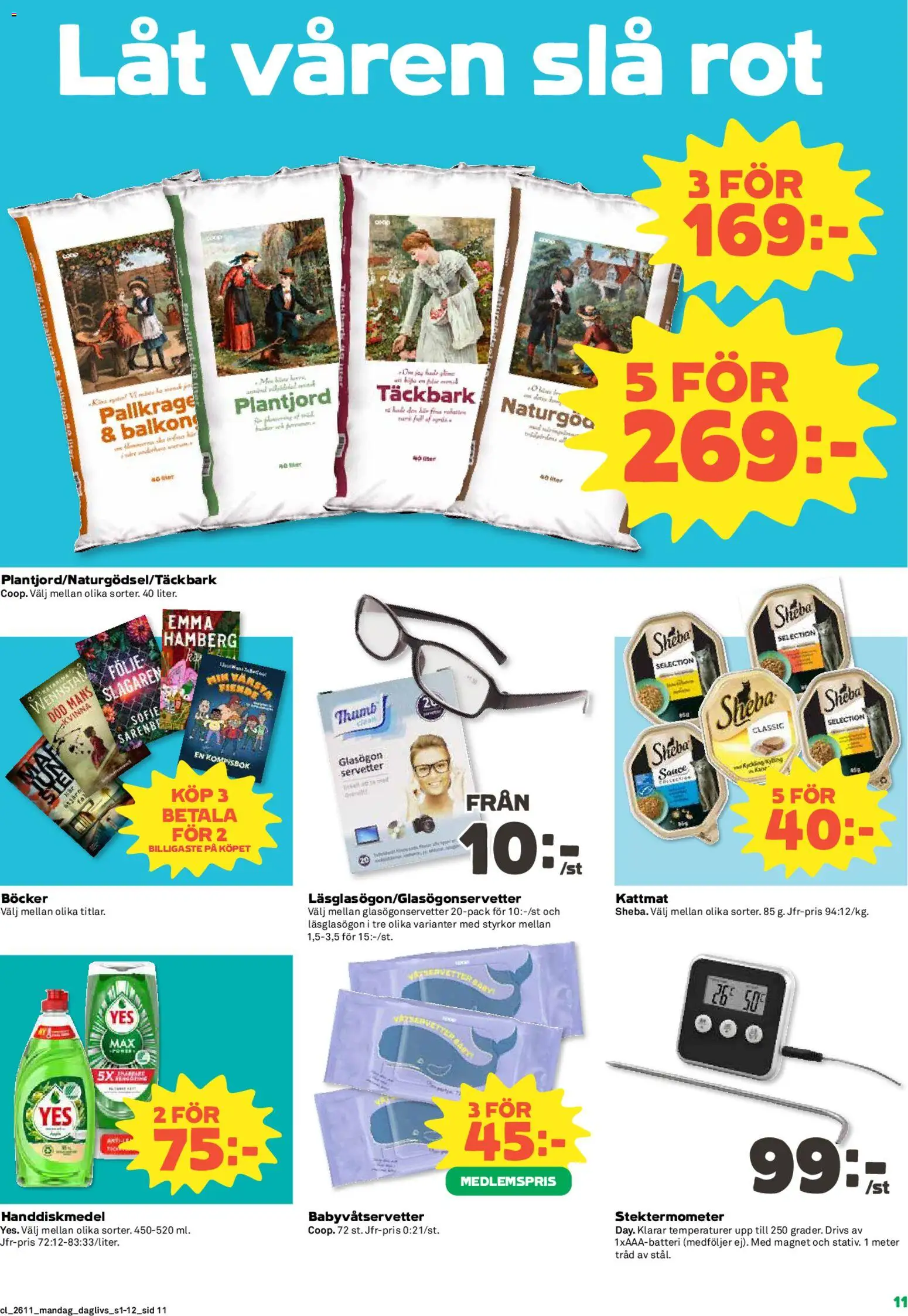 Coop Daglivs reklamblad aktuell från 09.03.2026 | Sida: 11 | Produkter: Pallkrage, Handdiskmedel, Magnet, Servetter