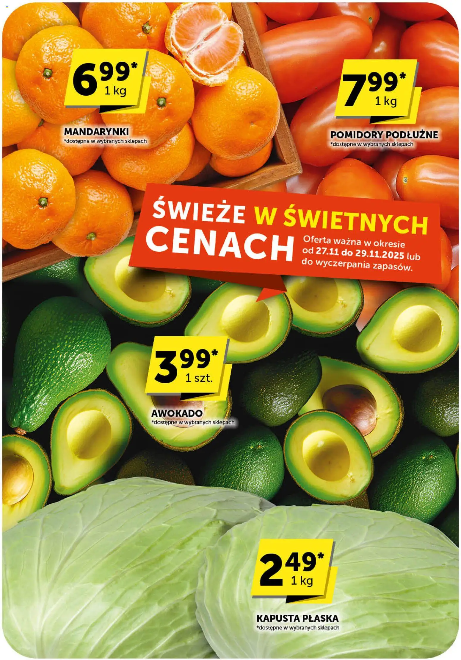 ABC Gazetka od 27.11.2025 | Strona: 17 | Produkty: Kapusta, Pomidory, Mandarynki, Awokado