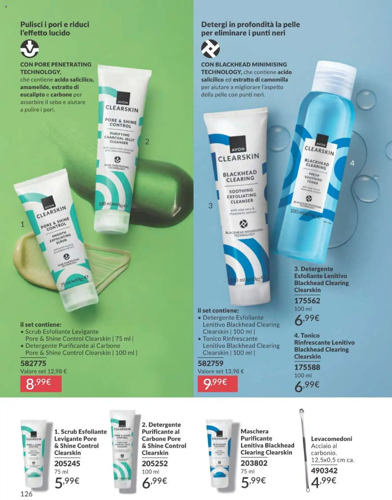 Volantino Avon del 01.02.2026 | Pagina: 126 | Prodotti: Maschera, Detergente, Scrub, Toner