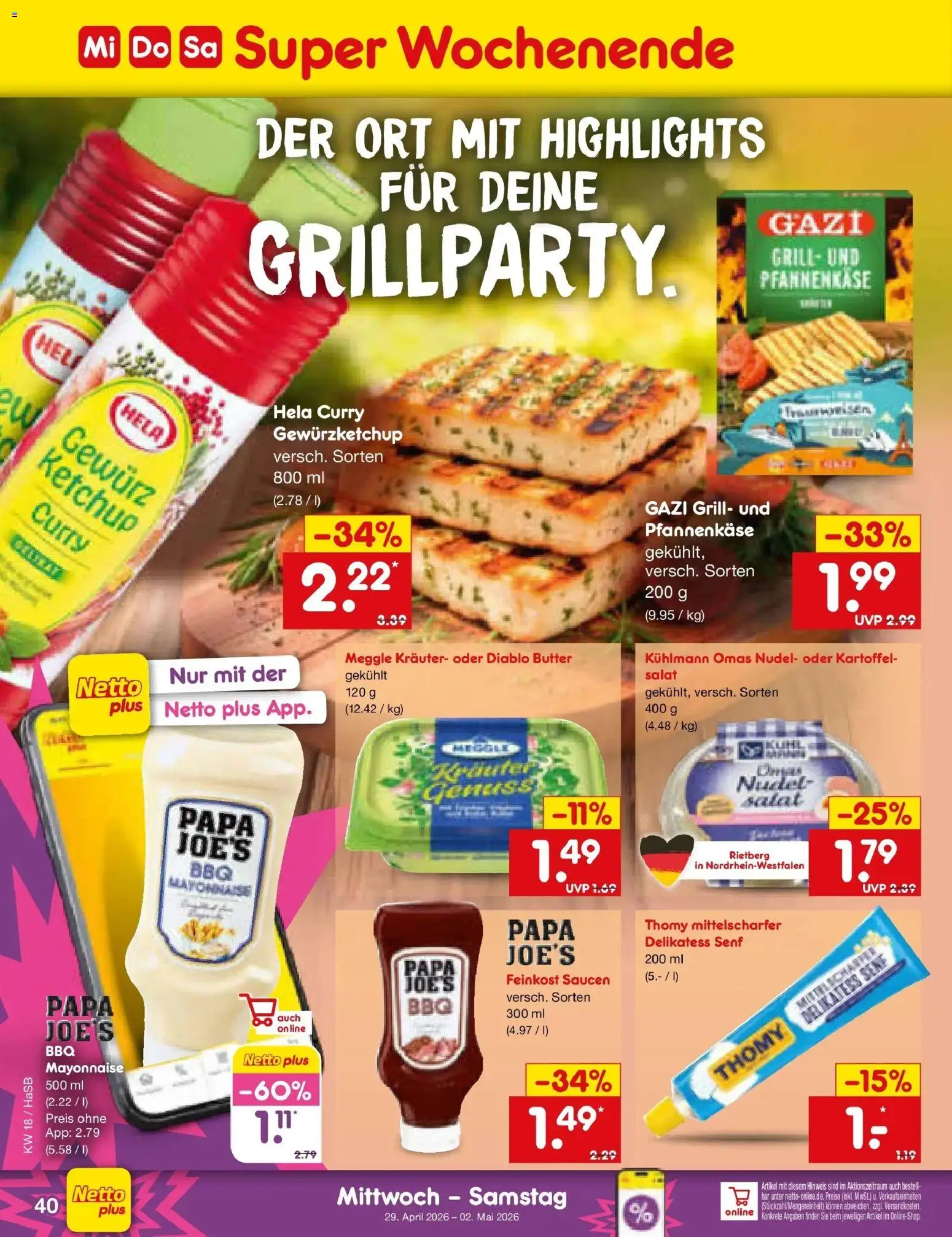 Netto Marken-Discount Prospekt Wuppertal	 – gültig ab 27.04.2026 | Seite: 56 | Produkte: Grill, Butter, Mayonnaise, Salat