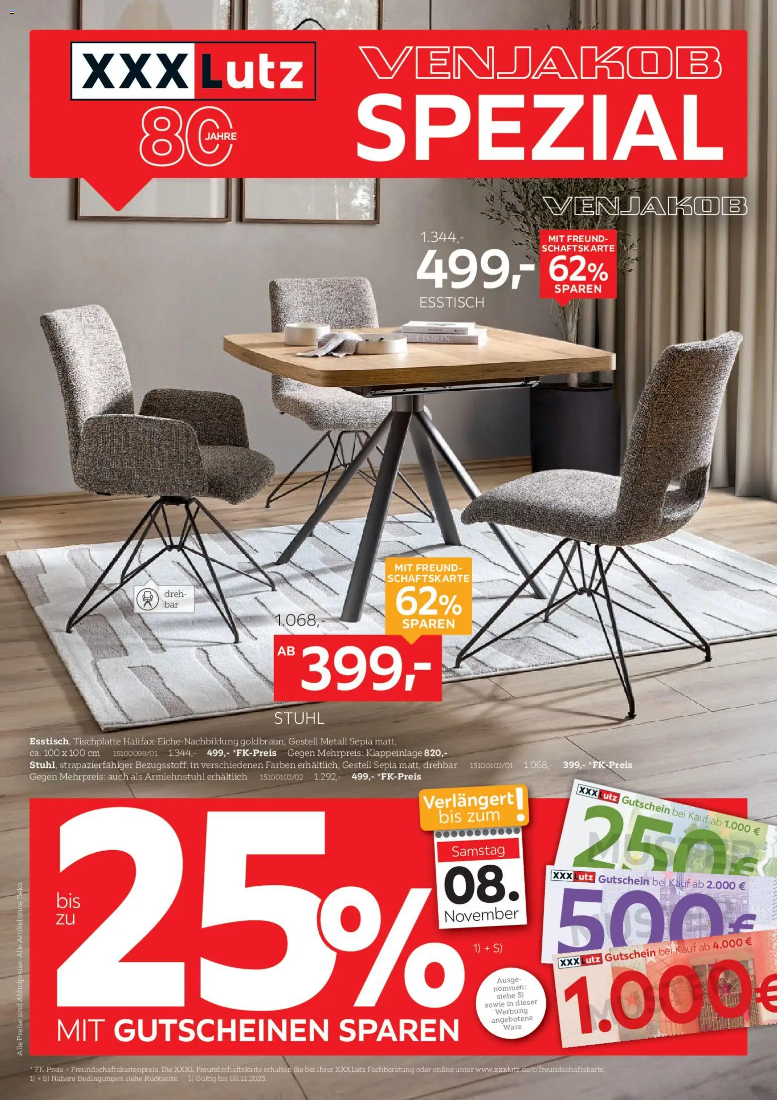 XXXL Lutz VENJAKOB Spezial – gültig ab 02.11.2025 | Seite: 1 | Produkte: Esstisch, Stuhl