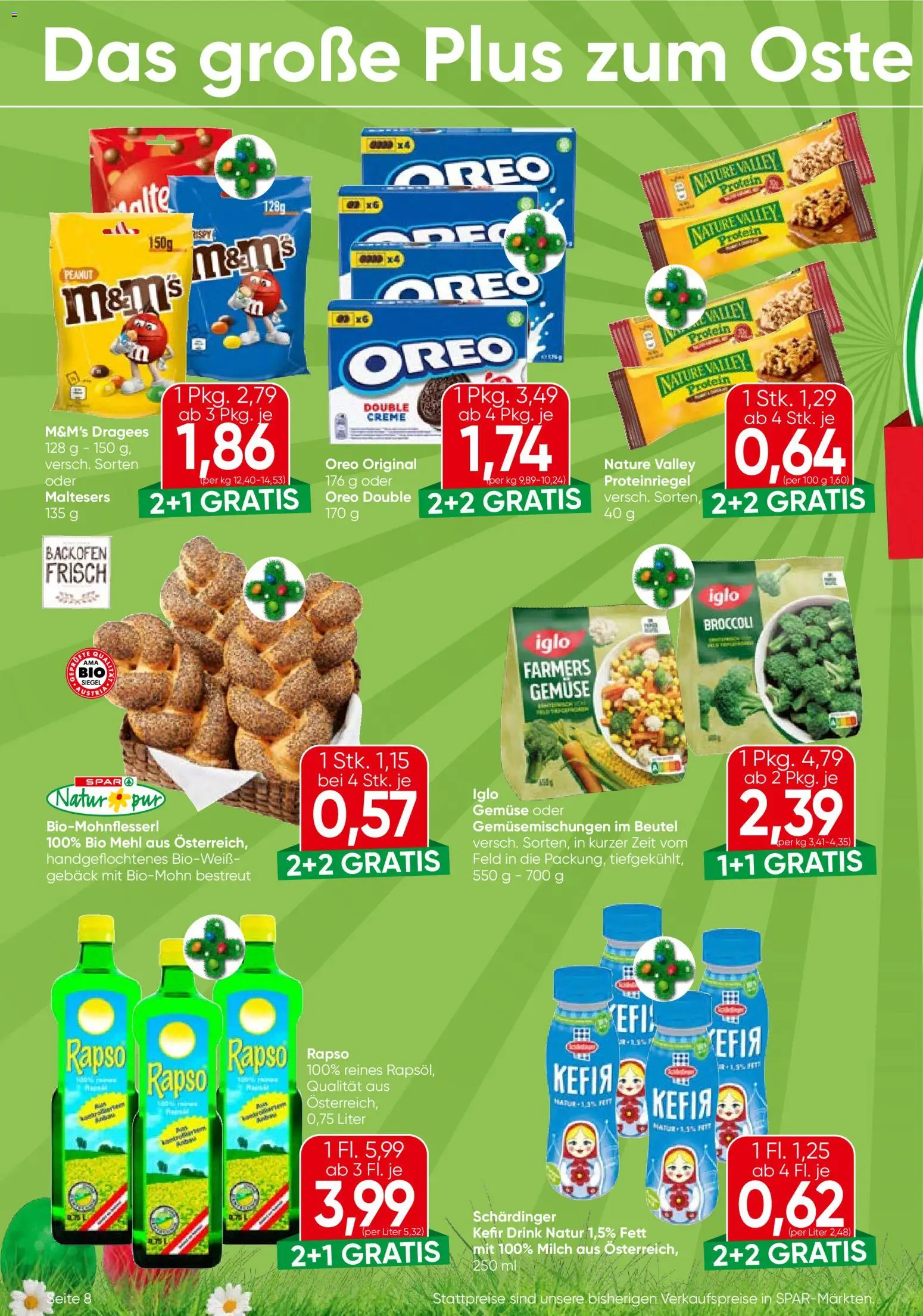 Eurospar Flugblatt gültig ab 26.02.2026 | Seite: 8 | Produkte: Gemüse, Milch, Creme