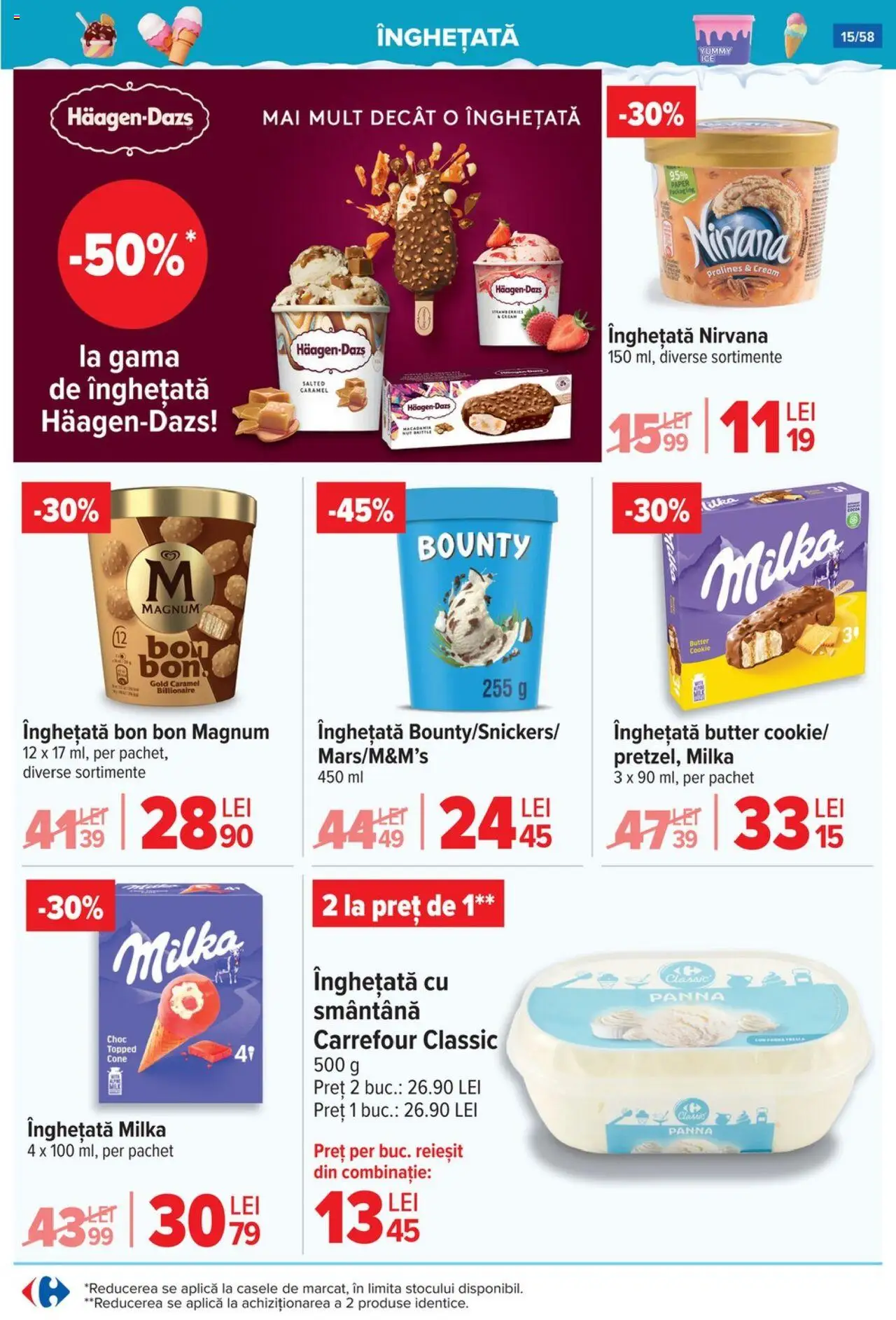 Catalog Carrefour – valabil de la 06.08.2025 | Pagină: 16 | Produse: Smântână, Înghețată