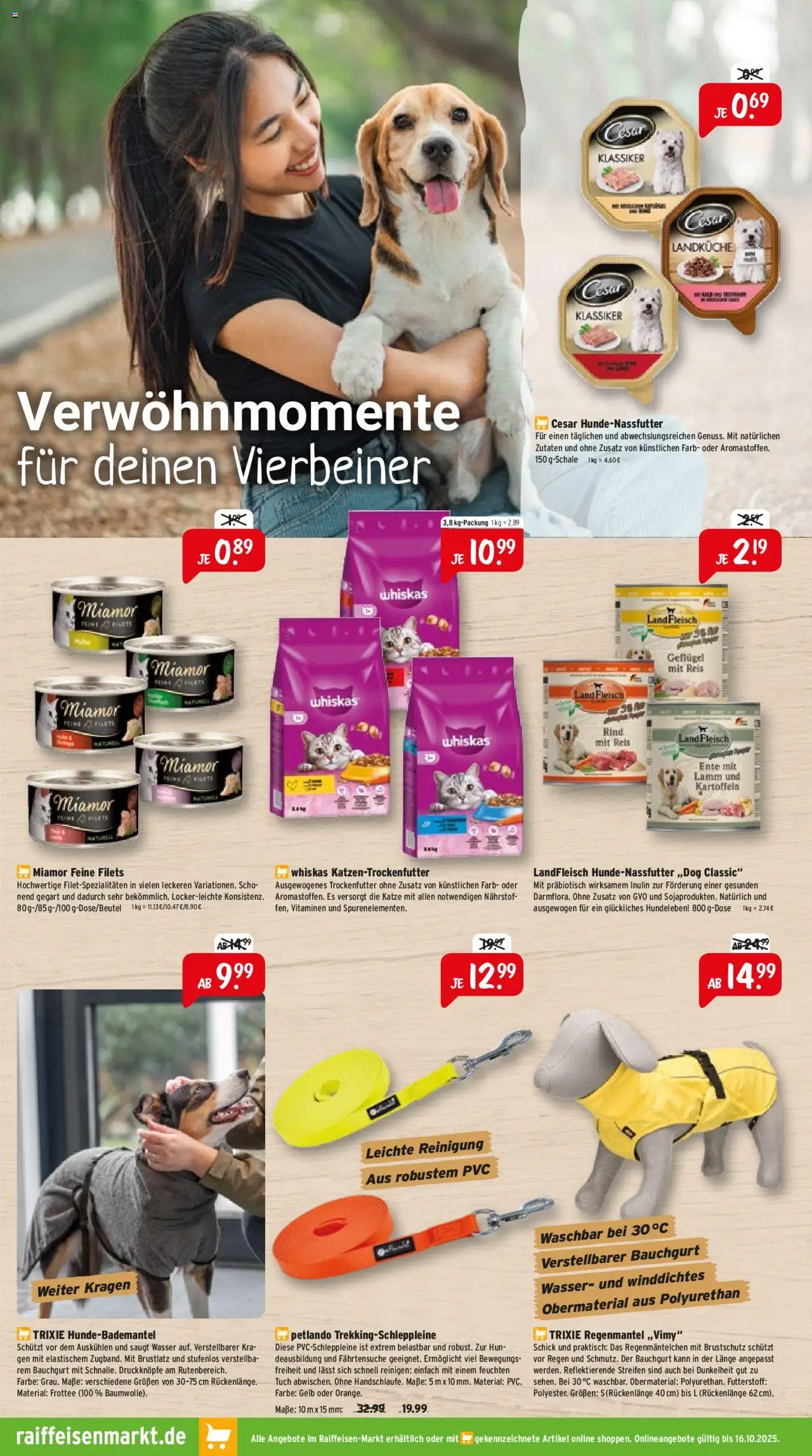 Raiffeisen Markt Prospekt 	 – gültig ab 01.10.2025 | Seite: 2 | Produkte: Wasser, Reis, Ente, Whiskas