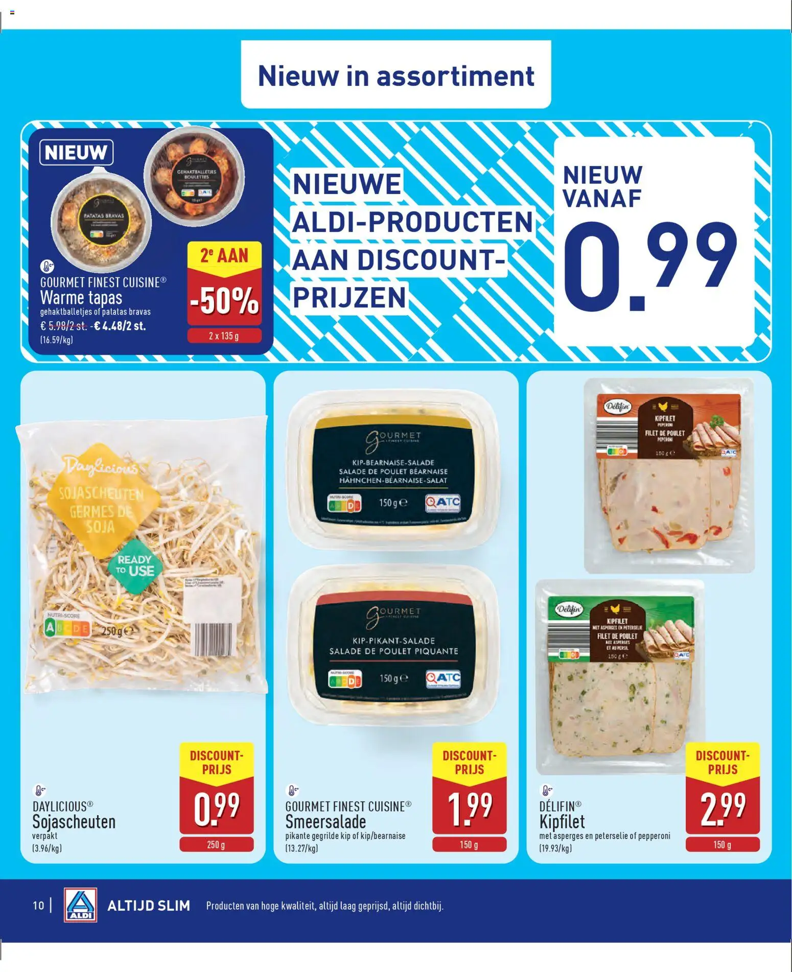 {H1} | Pagina: 10 | Producten: Salade, Kész piskótalap, Kip, Asperges