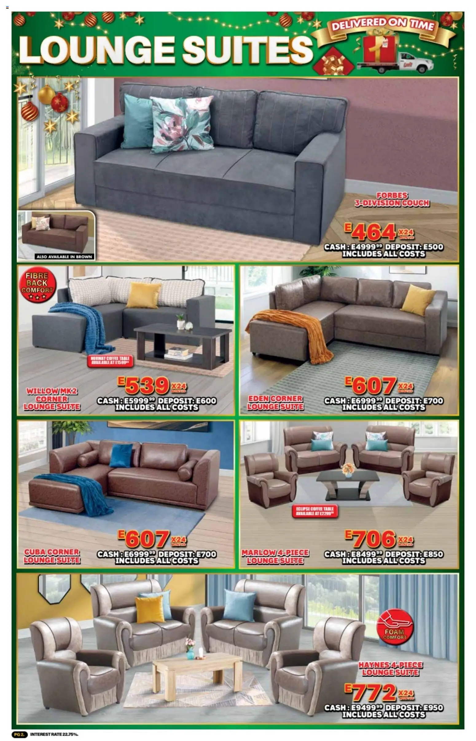 New Lewis Stores catalogue – valid from 10.11.2025 | Page: 2 | Products: Couch, Table, Lounge suite, Foam