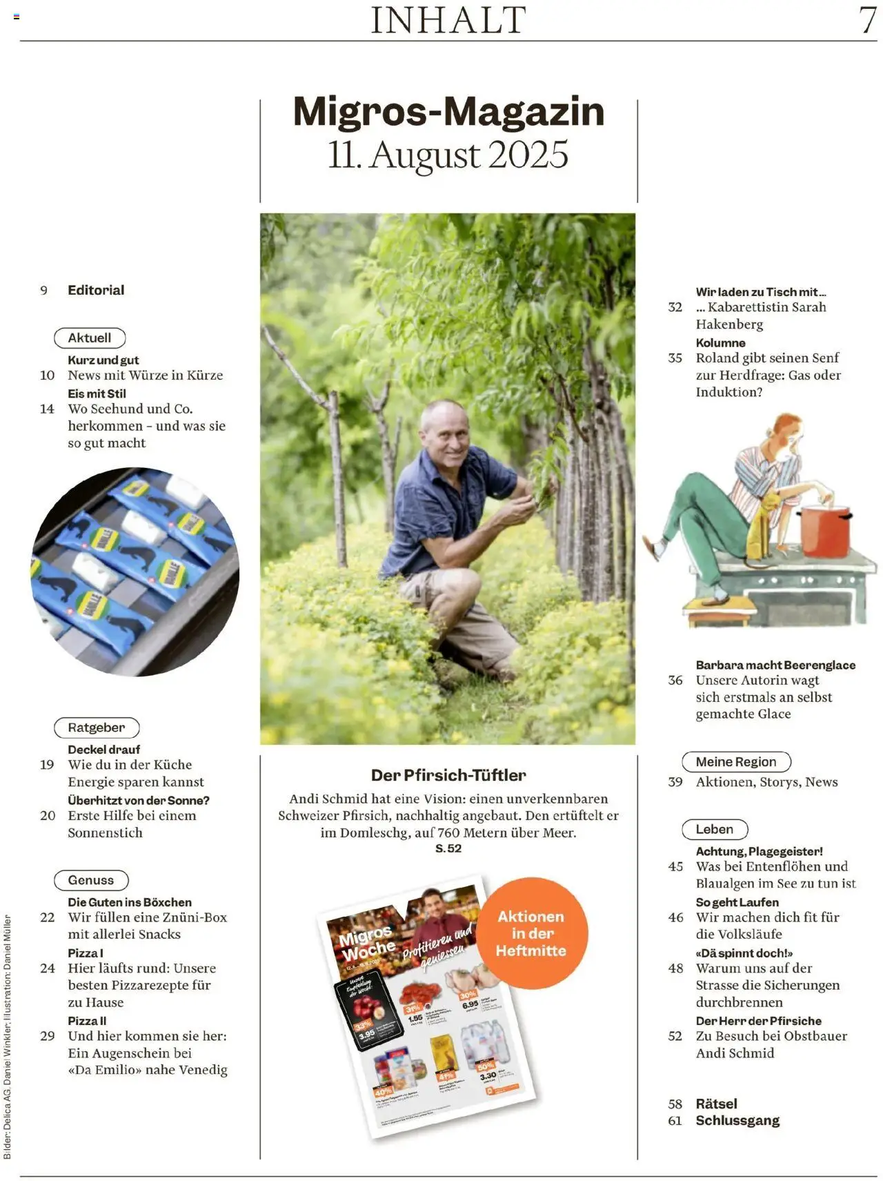 Migros - Magazin ab 12.08.2025 | Seite: 7 | Produkte: Tisch, Glace, Pizza, Eis