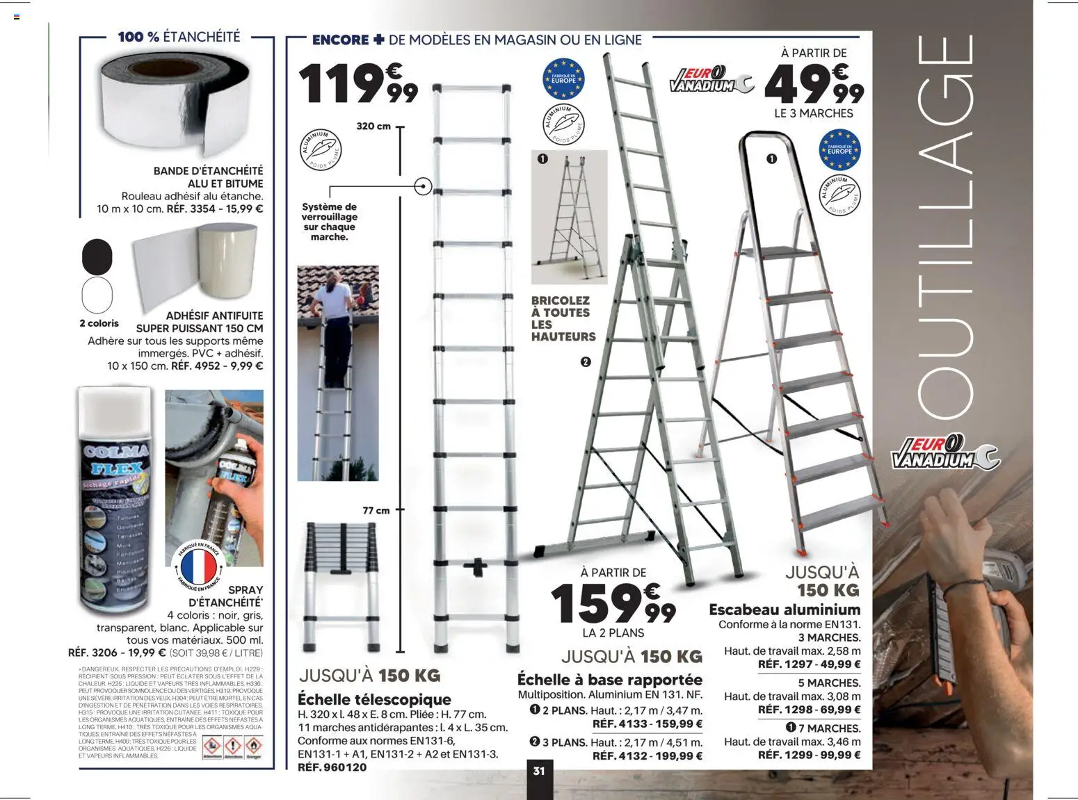 {H1} | Page: 31 | Produits: Base, Rouleau, Échelle télescopique, Escabeau