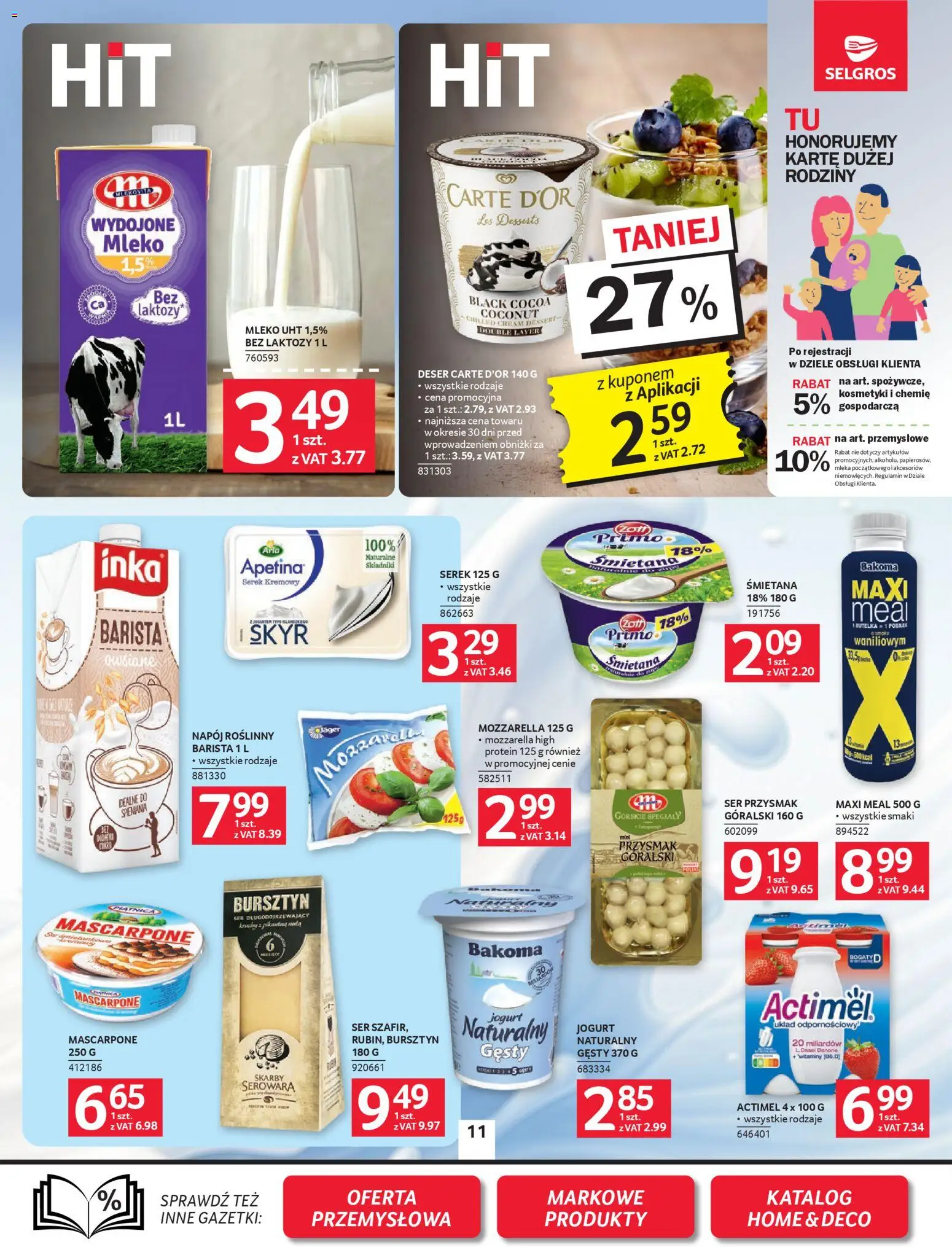 Selgros cash&carry Gazetka od 19.02.2026 | Strona: 11 | Produkty: Mleko, Jogurt, Śmietana, Skyr