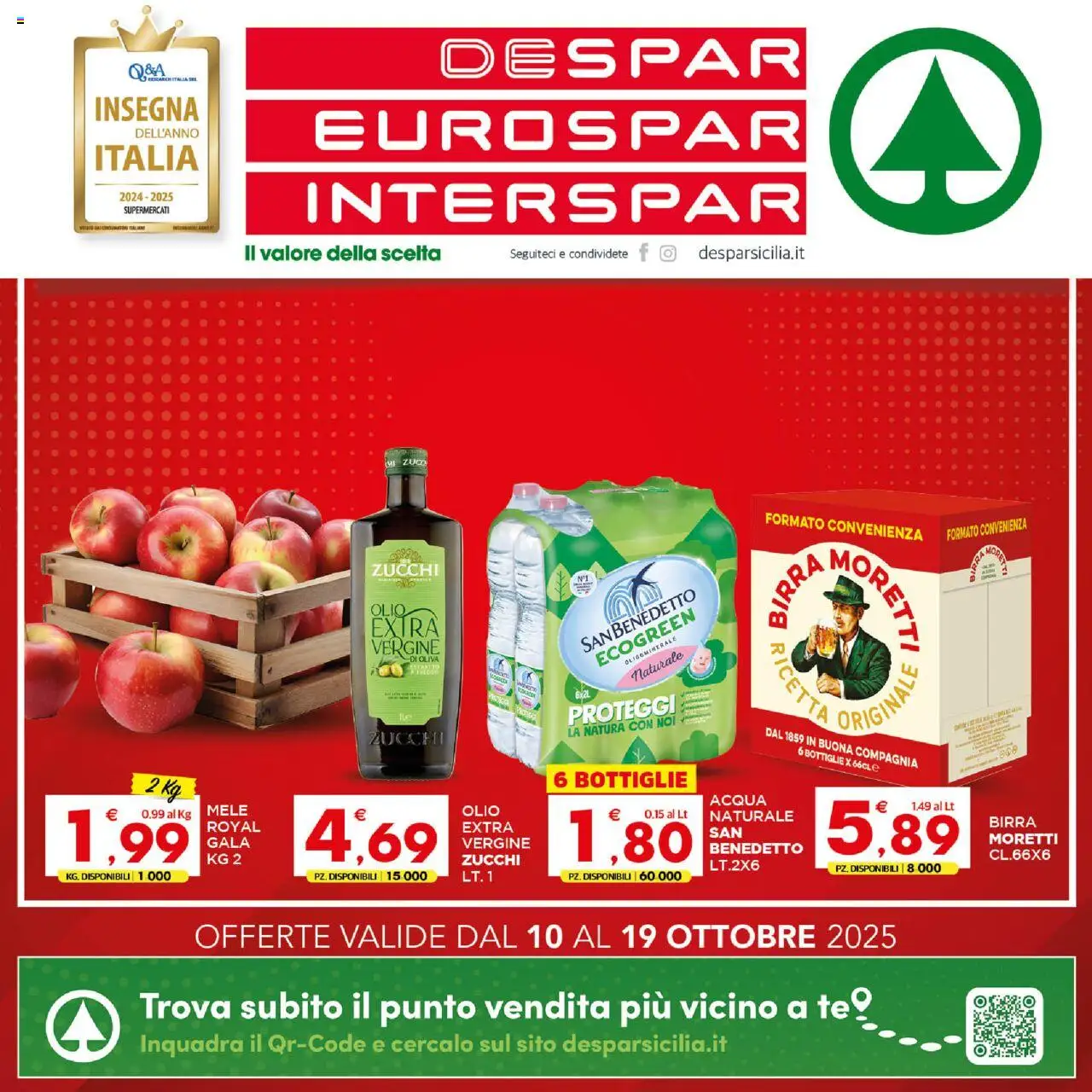 Volantino Eurospar del 10.10.2025 | Pagina: 24 | Prodotti: Birra, Mele, Acqua, Olio extra vergine