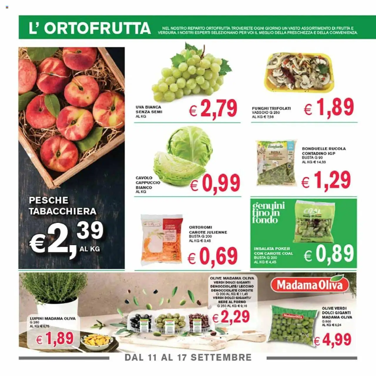 Volantino Coal del 11.09.2025 | Pagina: 2 | Prodotti: Carote, Cavolo, Uva, Vassoio