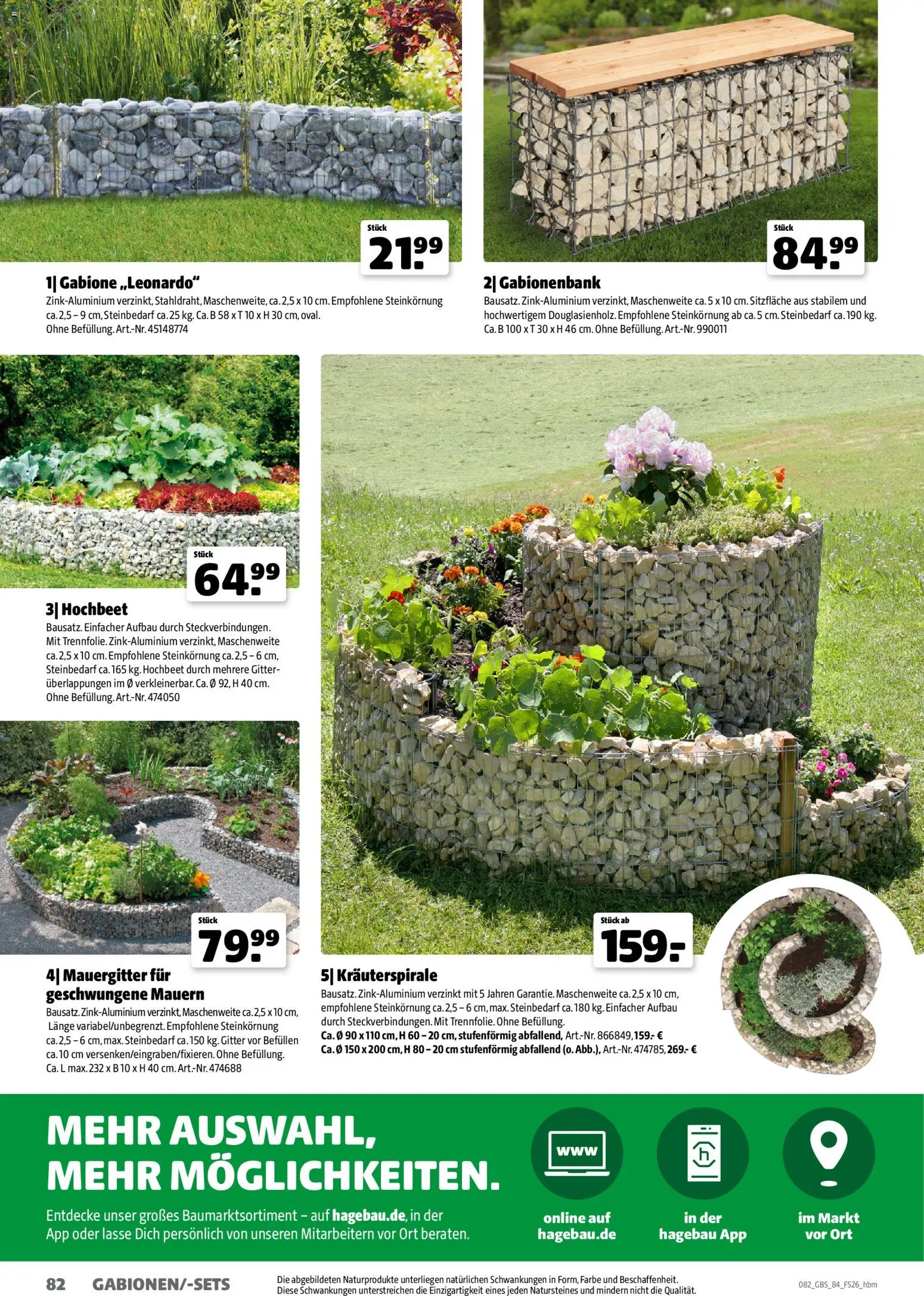 Hagebau Gartenbaustoffsortiment – gültig ab 02.03.2026 | Seite: 82 | Produkte: Hochbeet