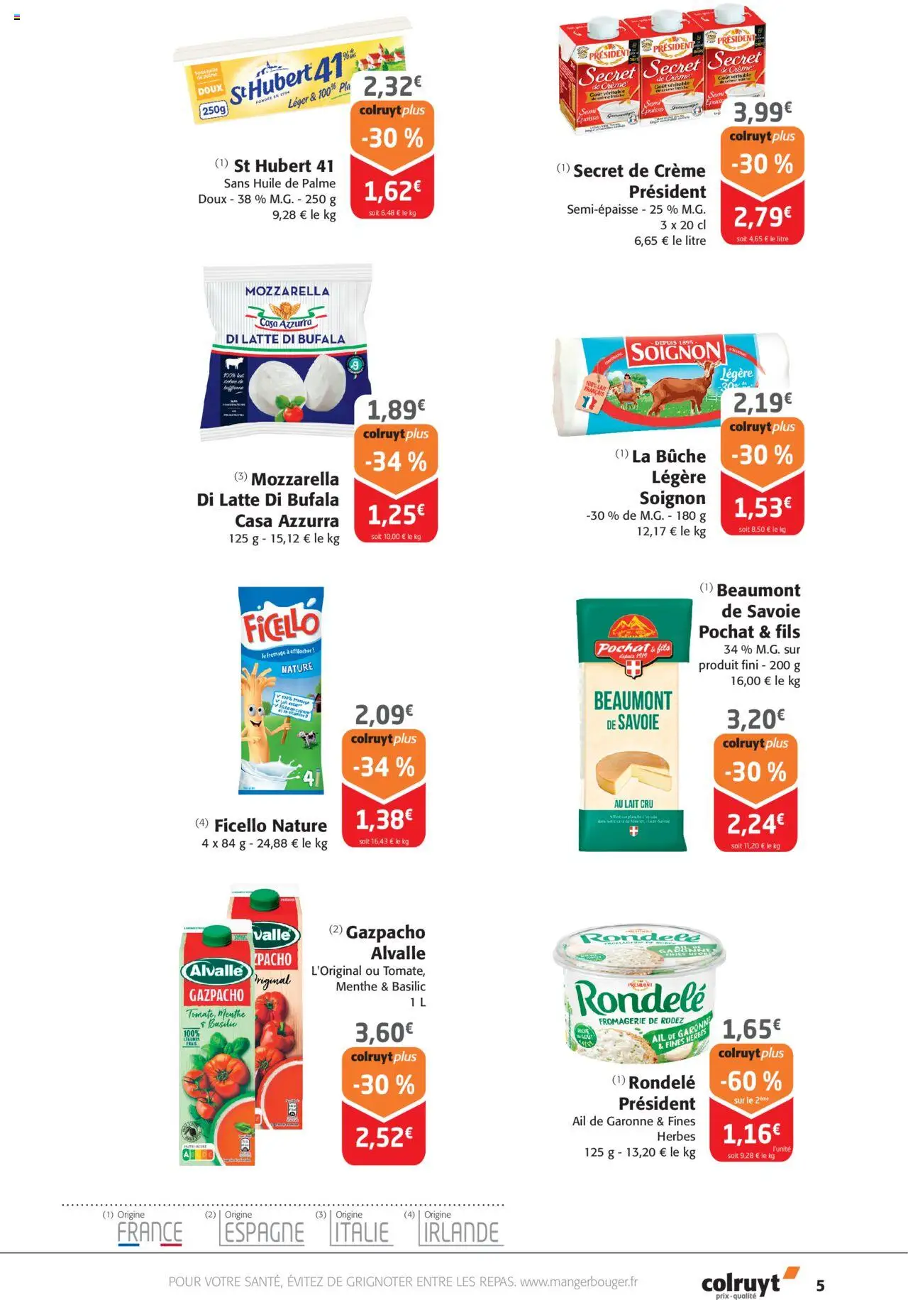  | Page: 5 | Produits: Menthe, Ail, Mozzarella, Crème