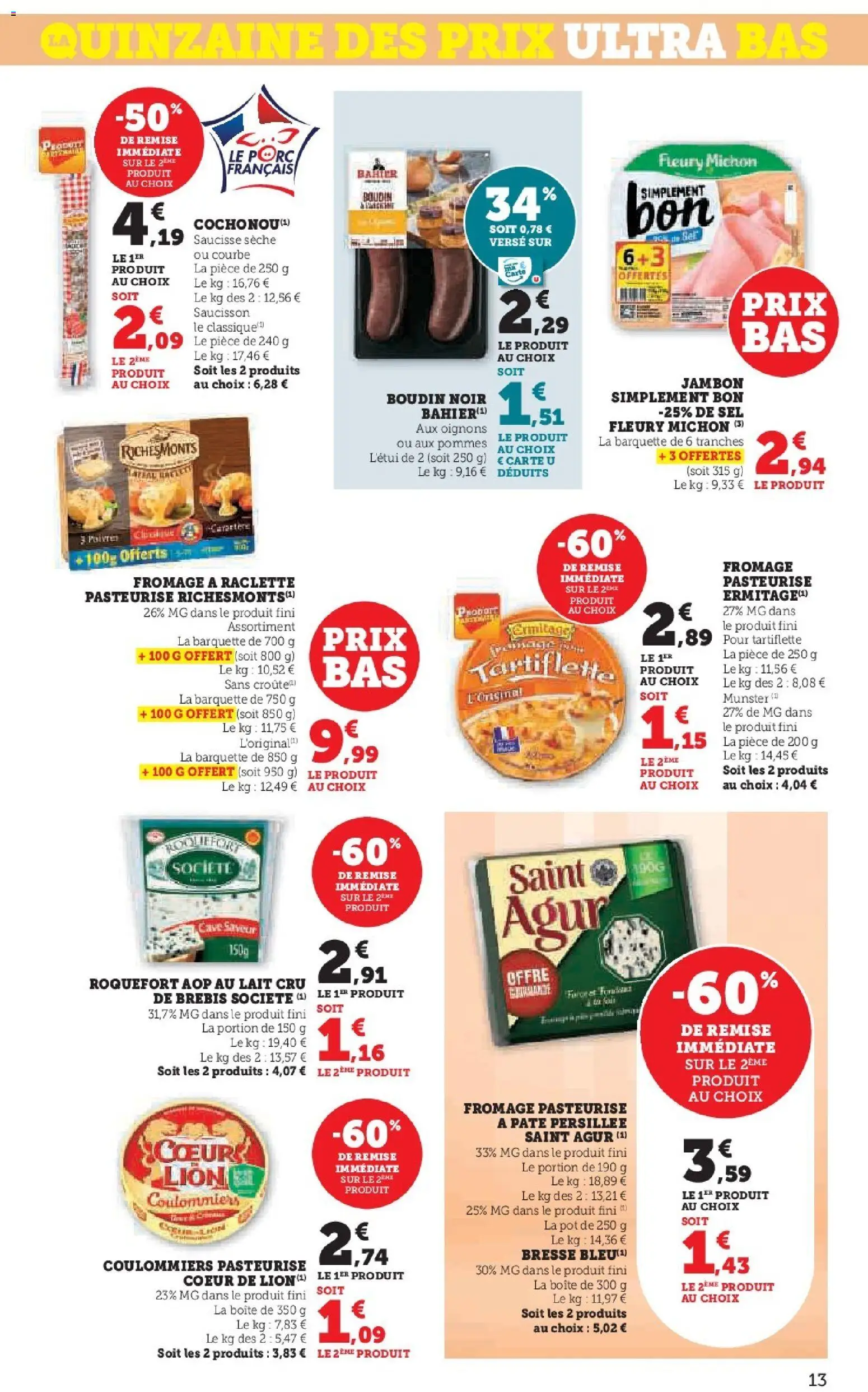 {H1} | Page: 13 | Produits: Fromage à raclette, Tartiflette, Raclette, Lait