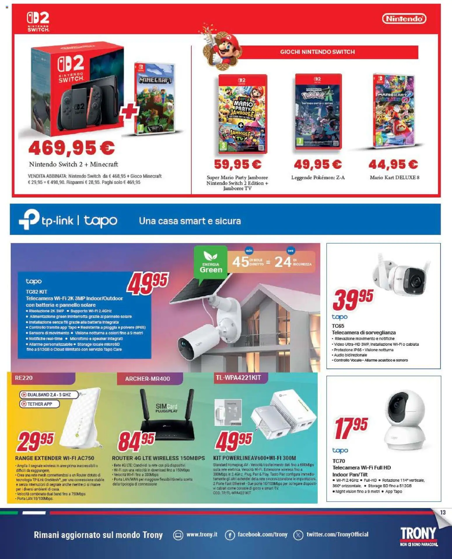 Volantino Trony del 15.01.2026 | Pagina: 13 | Prodotti: Router, Video, Speaker, Batteria