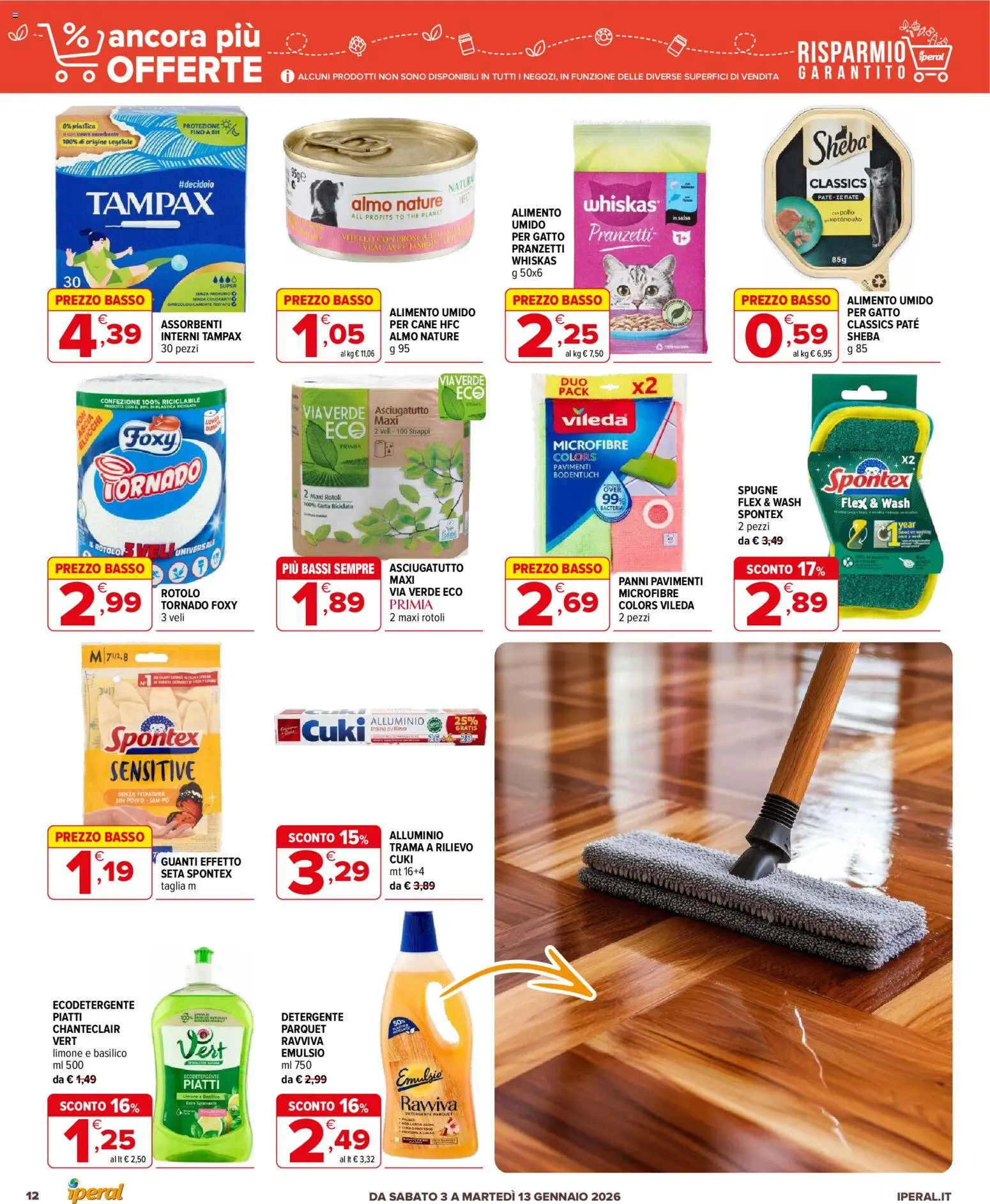 Volantino Iperal del 03.01.2026 | Pagina: 12 | Prodotti: Paté, Salsa, Asciugatutto, Alluminio