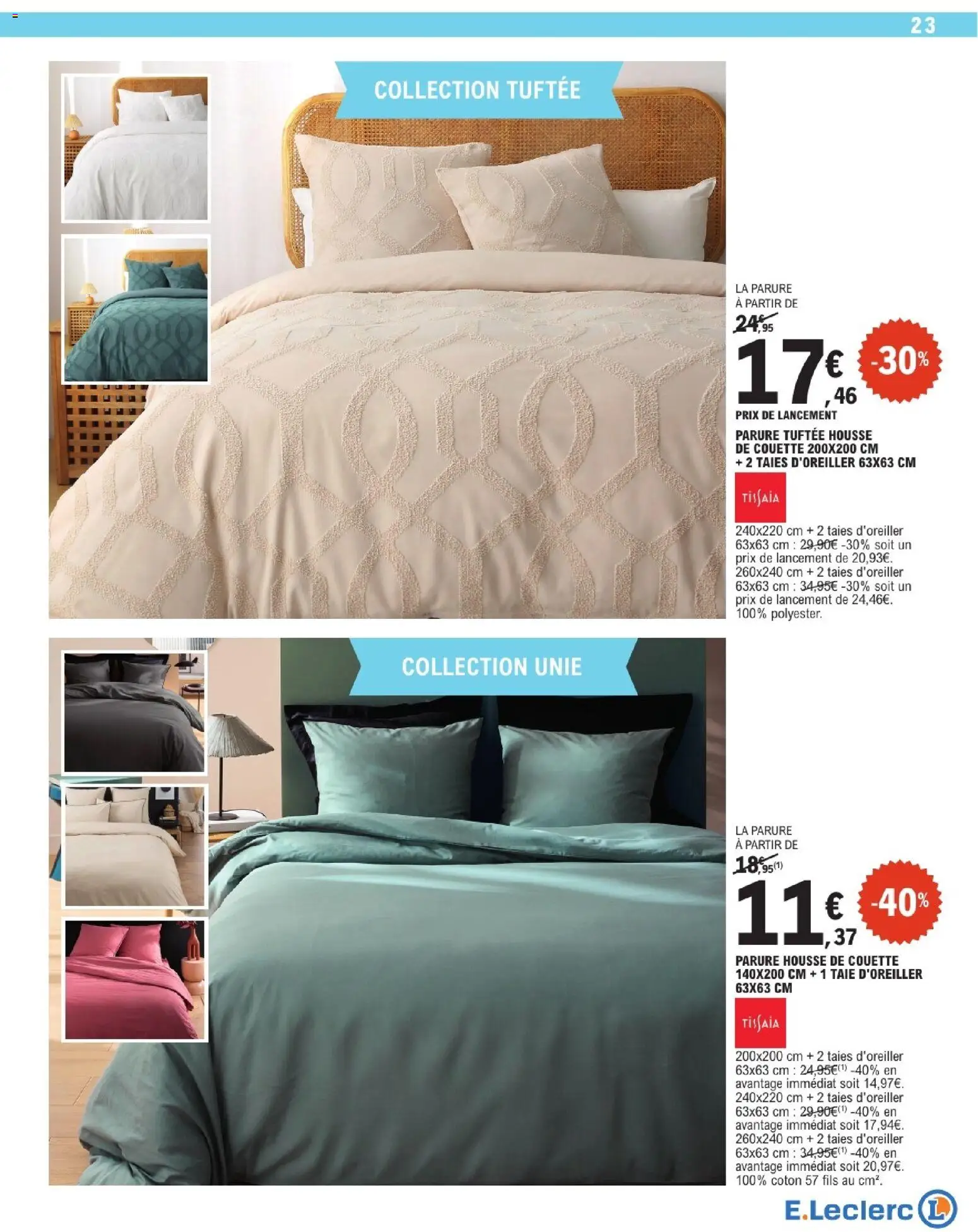 {H1} | Page: 23 | Produits: Taie d'oreiller, Coton, Housse de couette, Couette