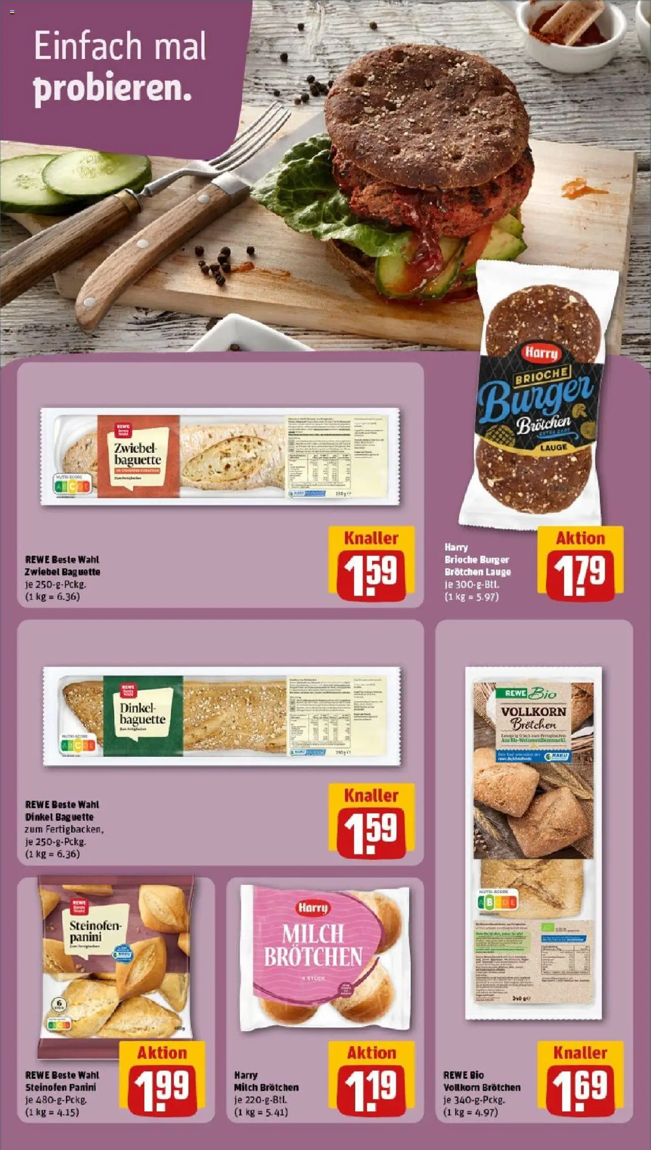 Rewe prospekt Vetschau	 - gültig ab dem 25.05.2025 | Seite: 15 | Produkte: Milch, Burger, Baguette