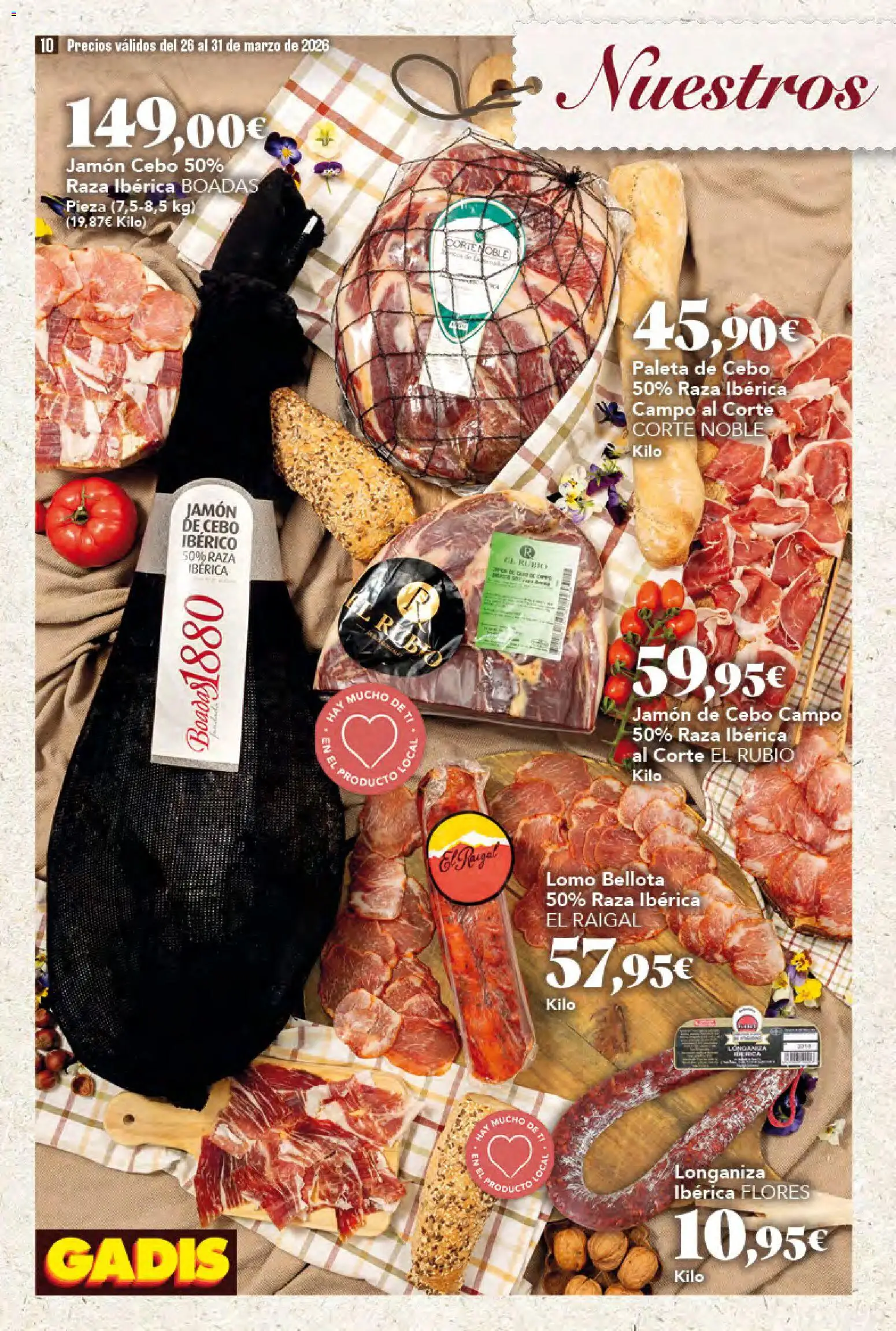 Gadis folleto │ válido desde el 26.03.2026 | Página: 10 | Productos: Jamón, Longaniza